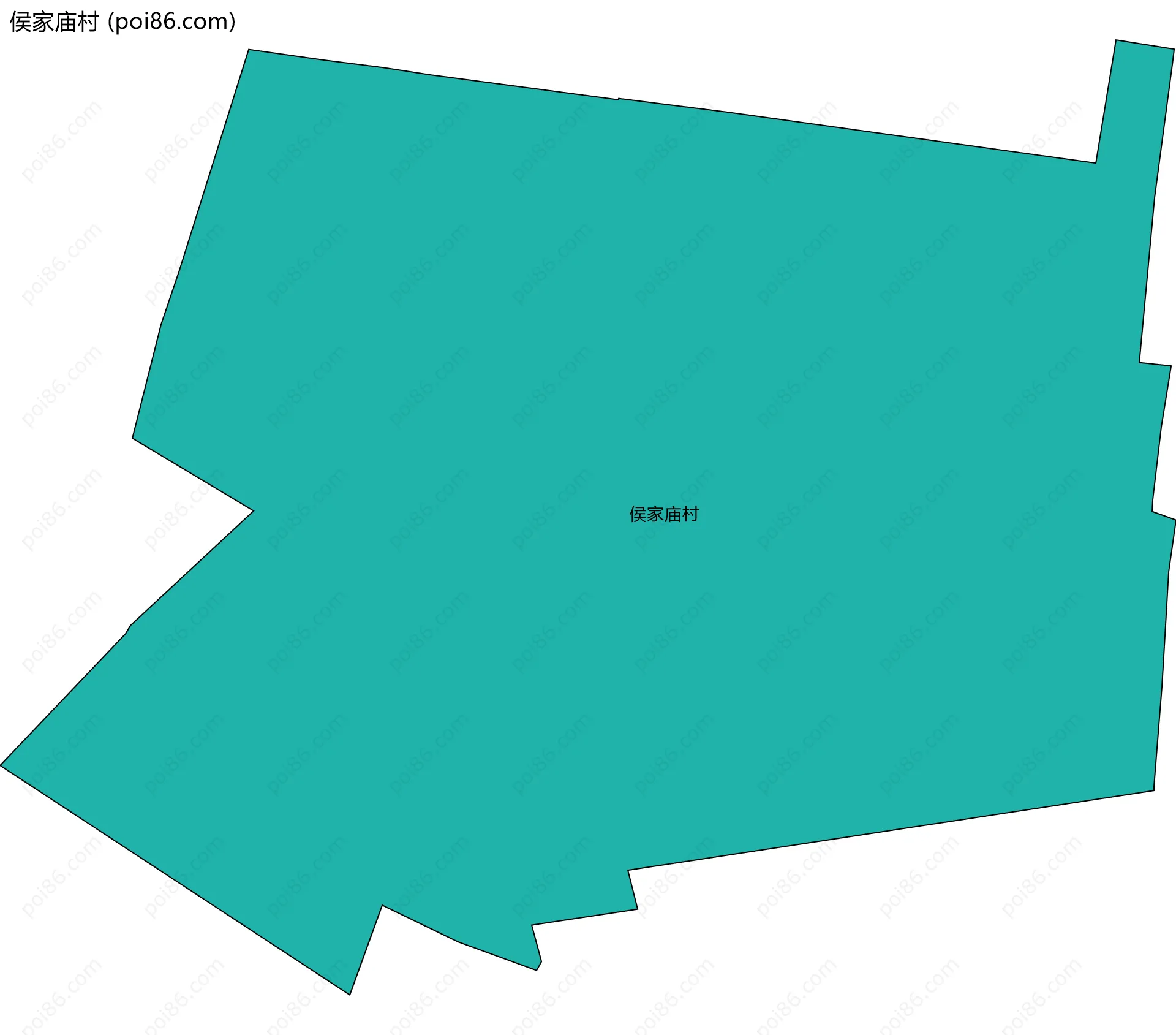 侯家庙村边界地图