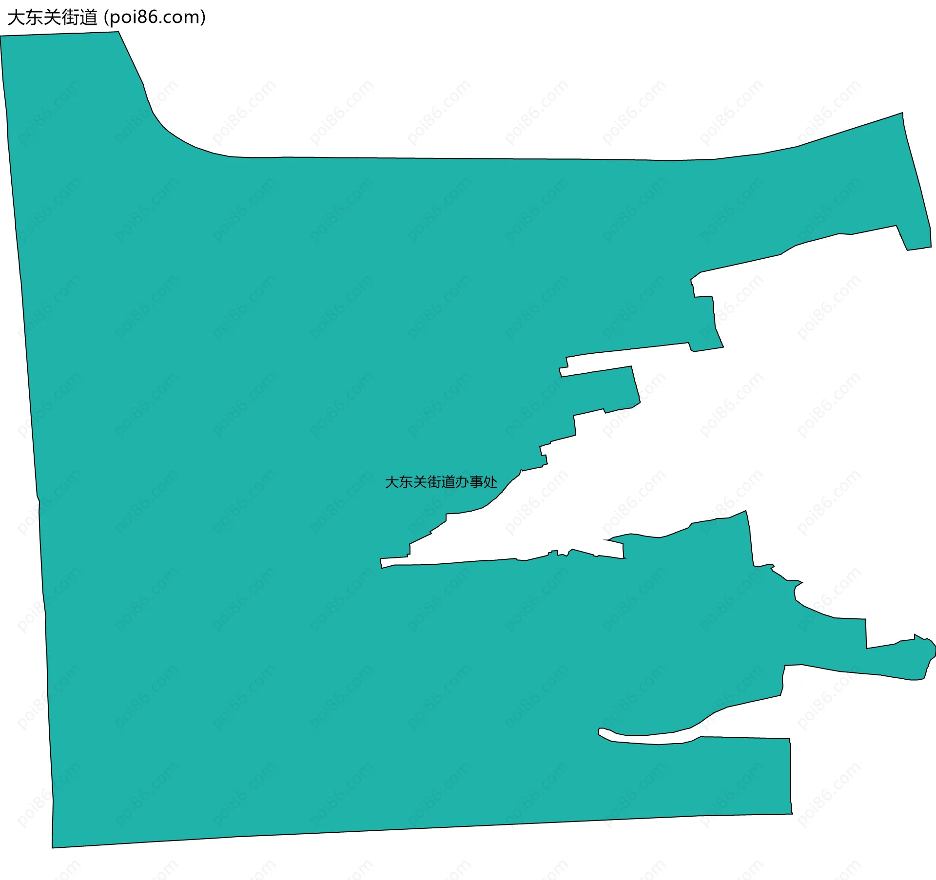 大东关街道边界地图(五级行政区划)