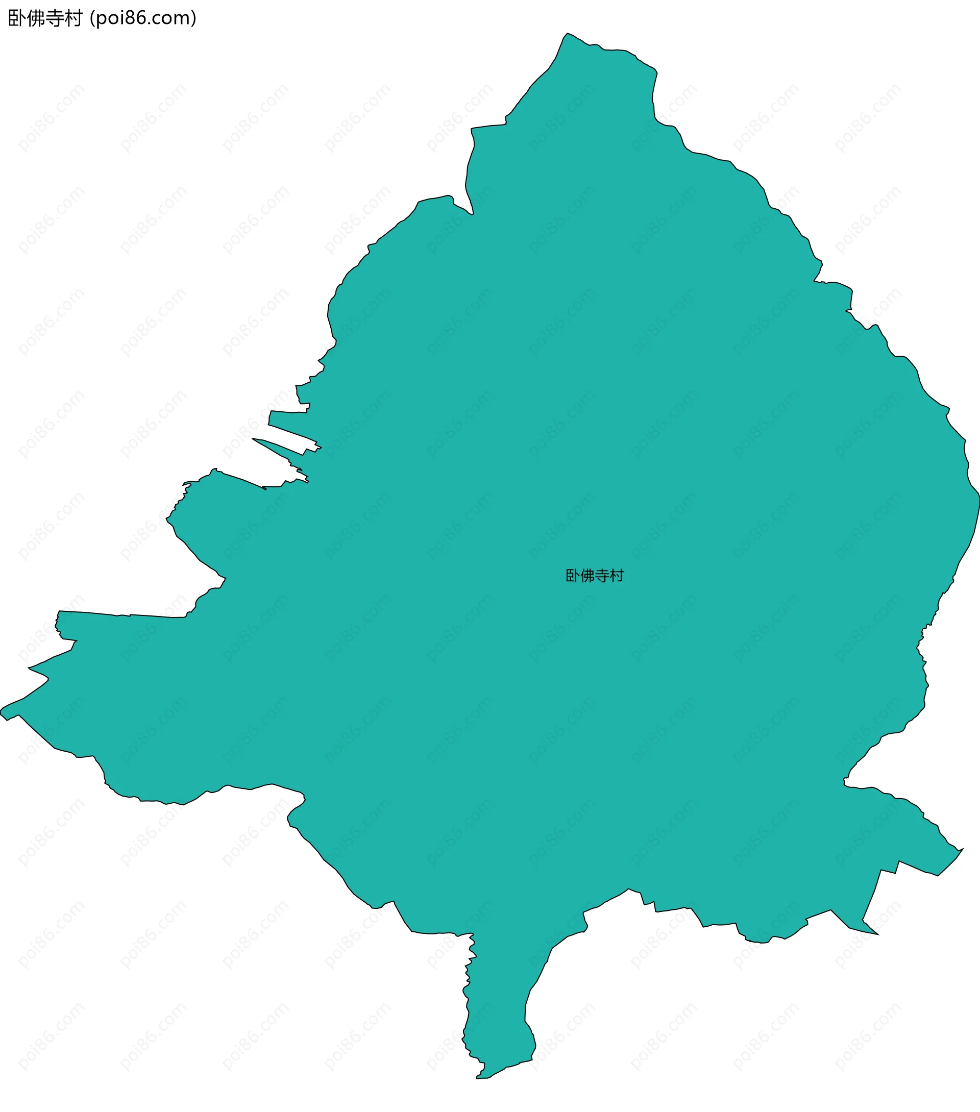 卧佛寺村边界地图