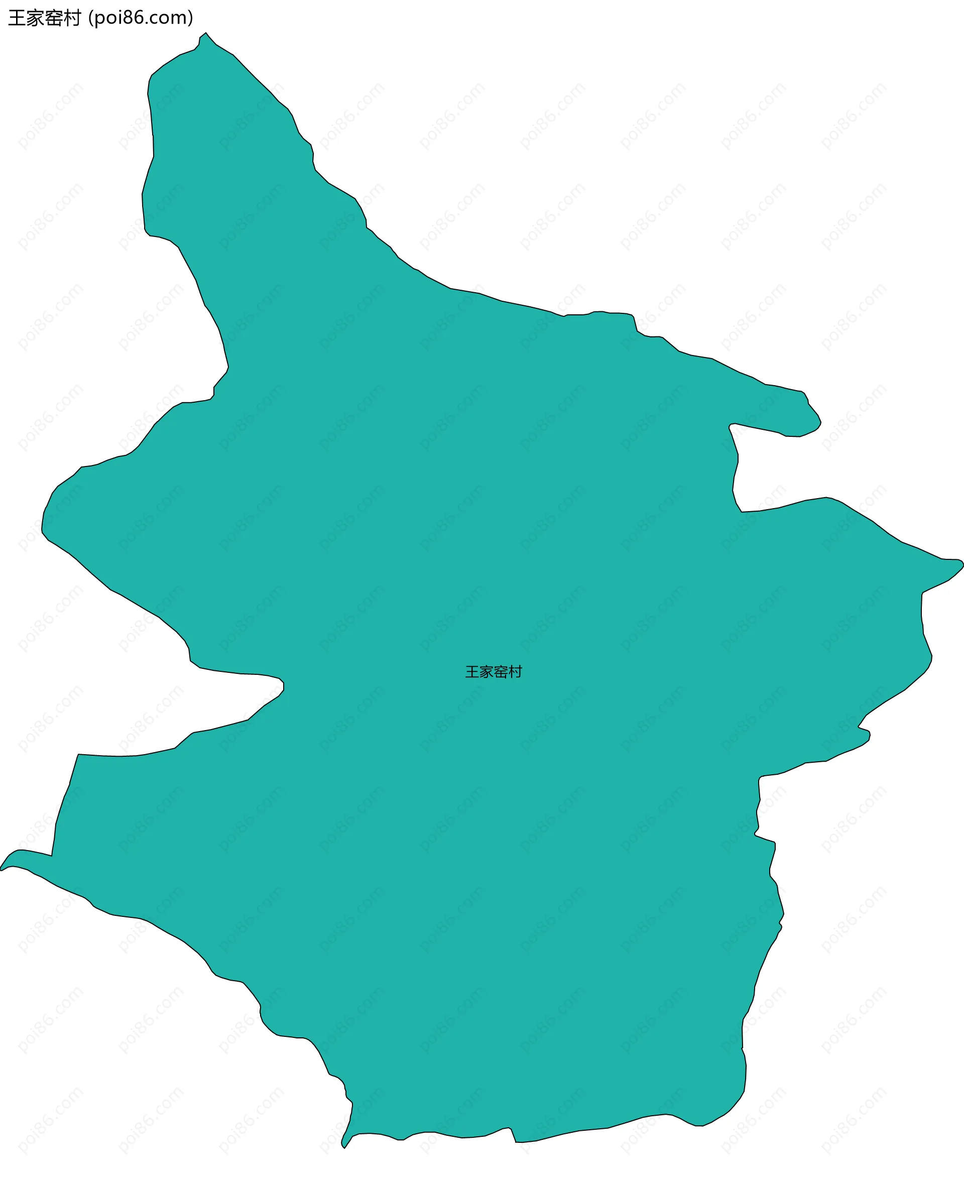 王家窑村边界地图