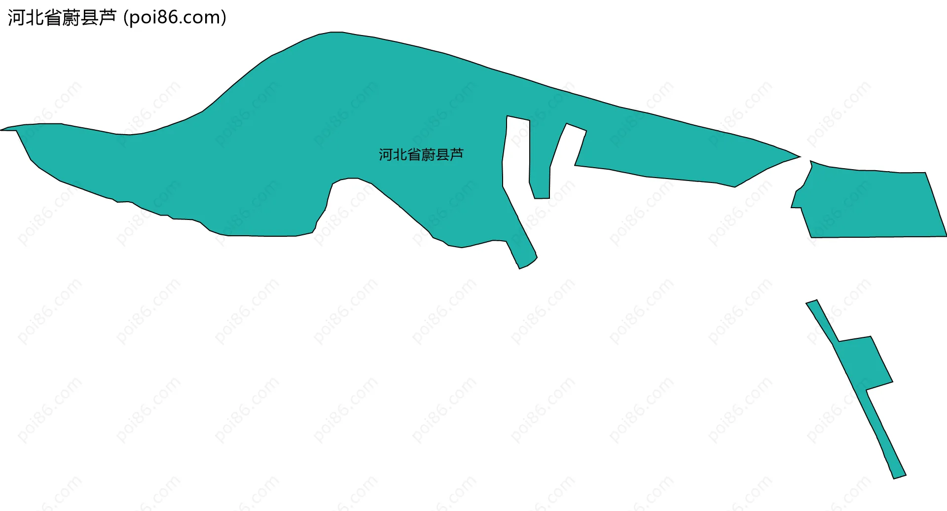 河北省蔚县芦边界地图