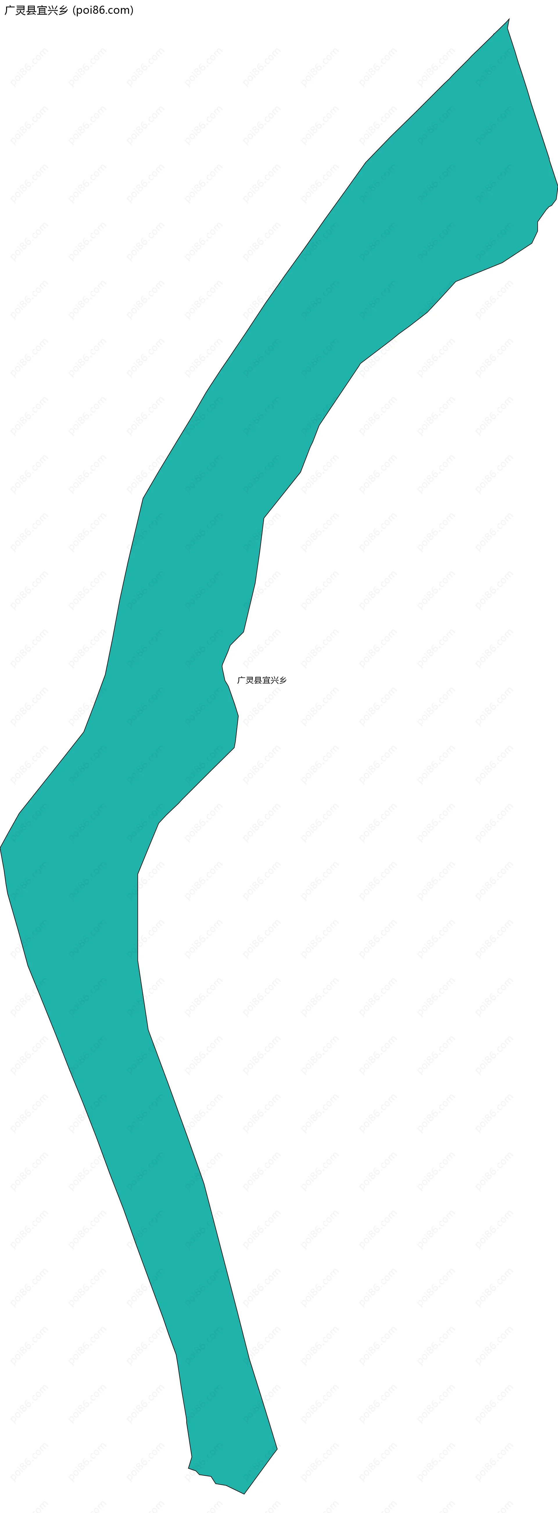 广灵县宜兴乡边界地图