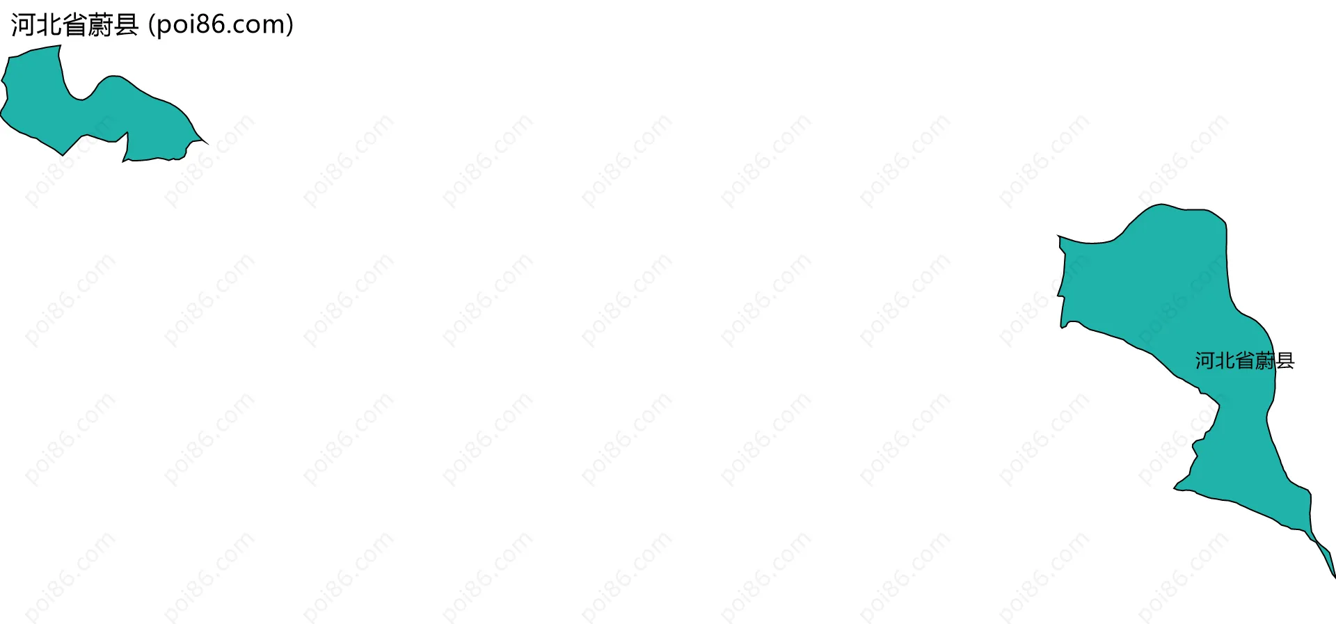 河北省蔚县边界地图