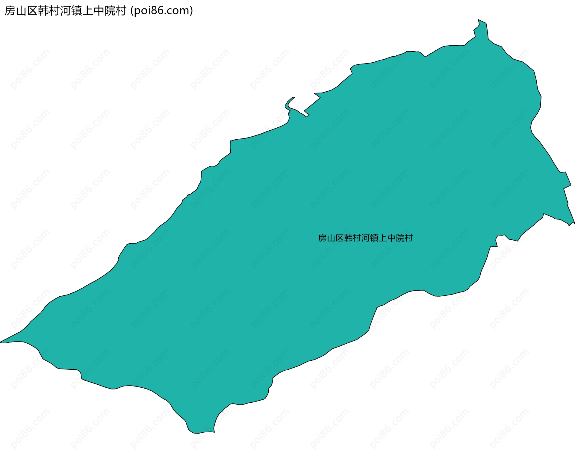 房山区韩村河镇上中院村边界地图