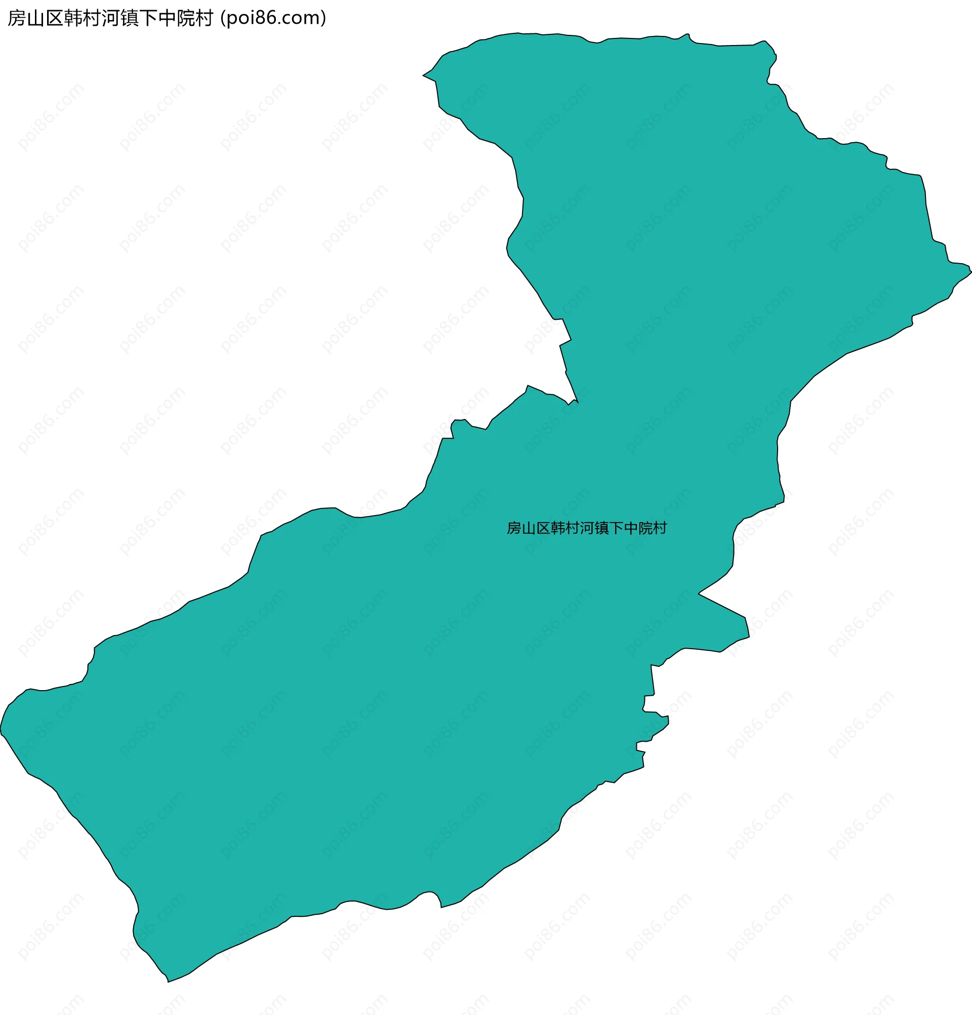房山区韩村河镇下中院村边界地图