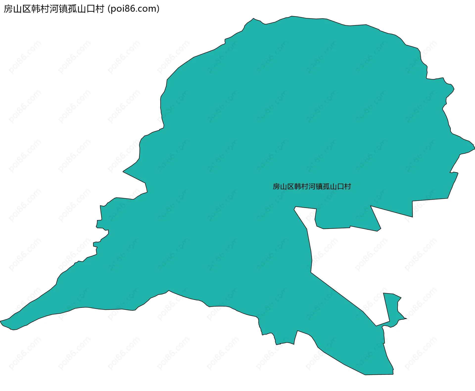房山区韩村河镇孤山口村边界地图