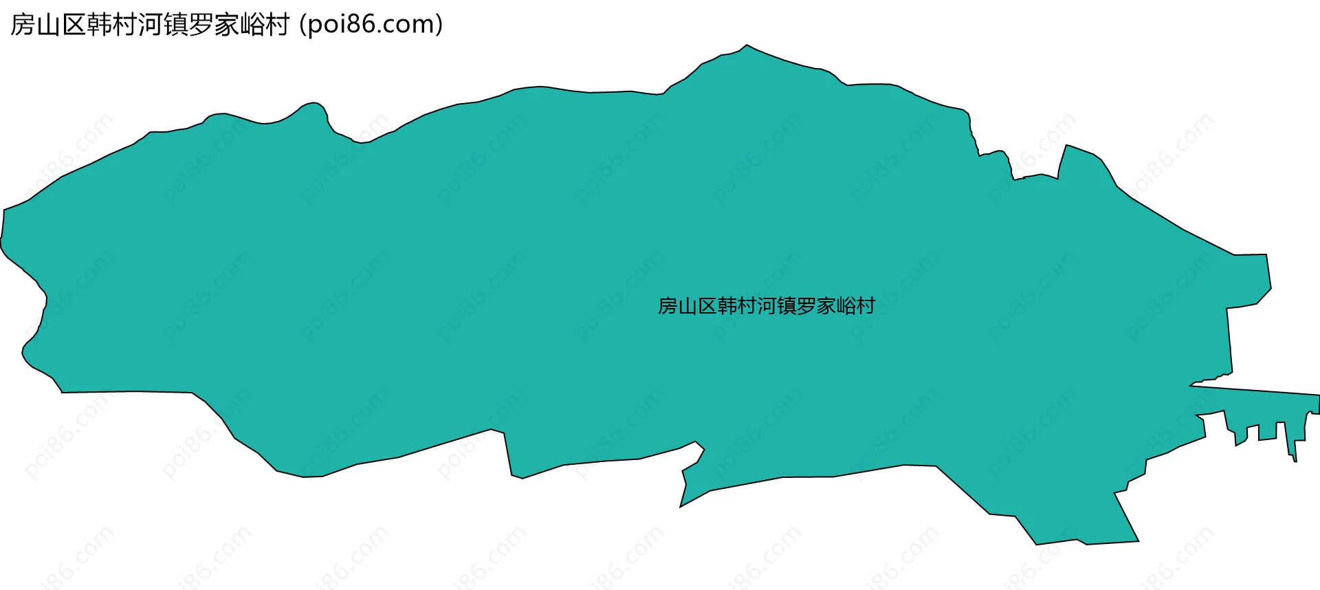 房山区韩村河镇罗家峪村边界地图