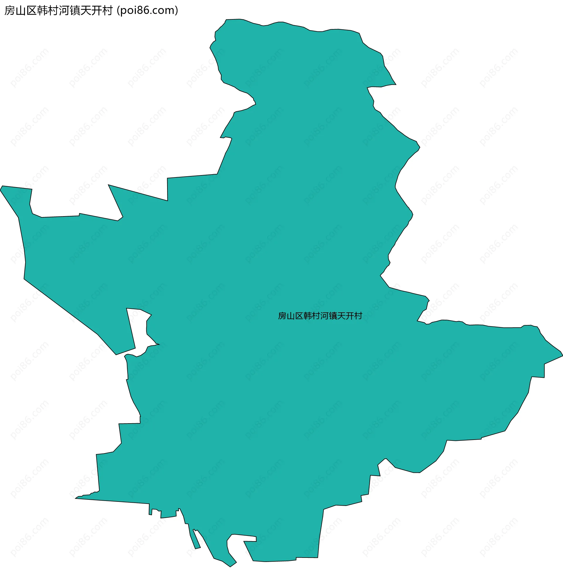 房山区韩村河镇天开村边界地图