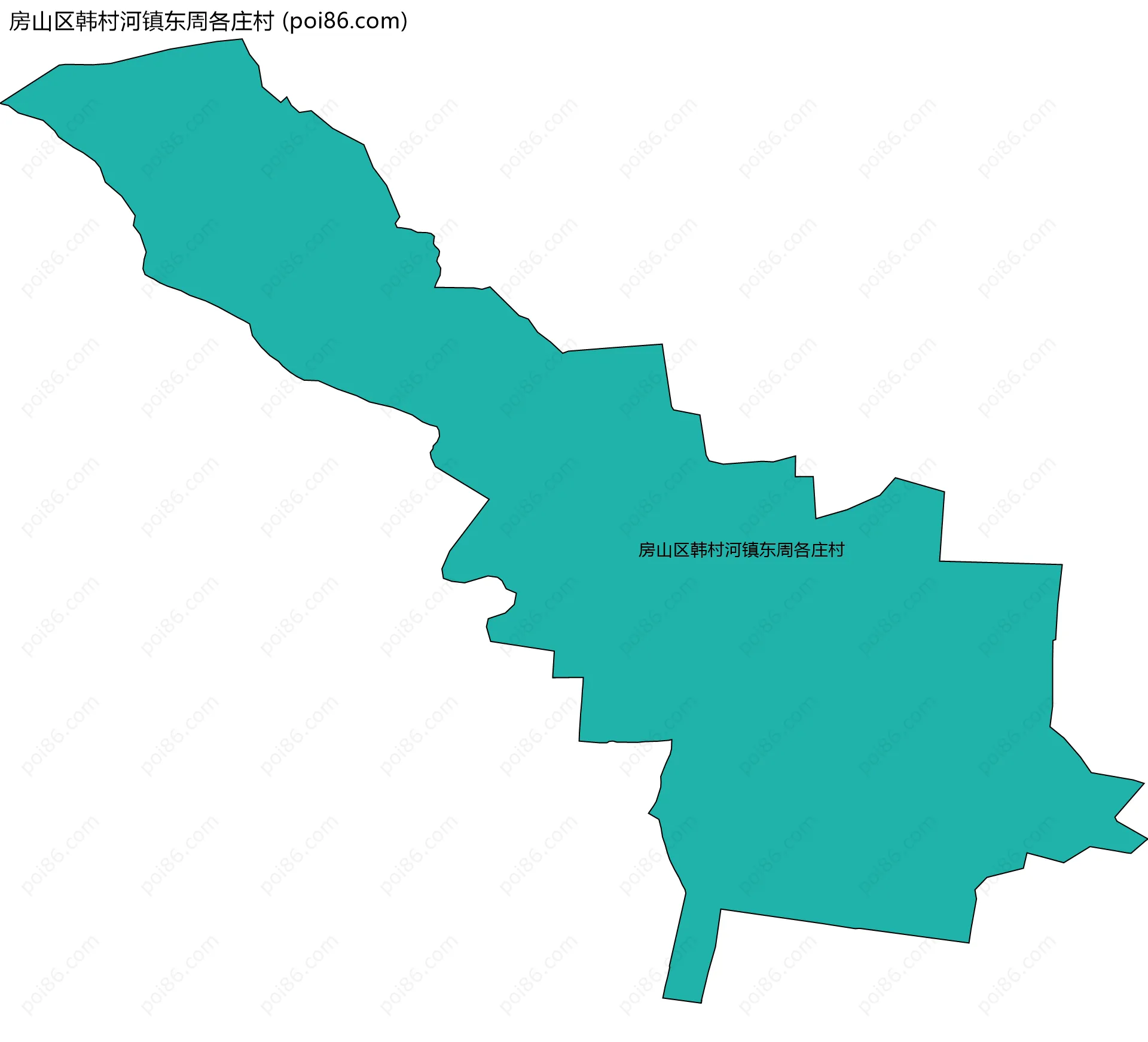 房山区韩村河镇东周各庄村边界地图