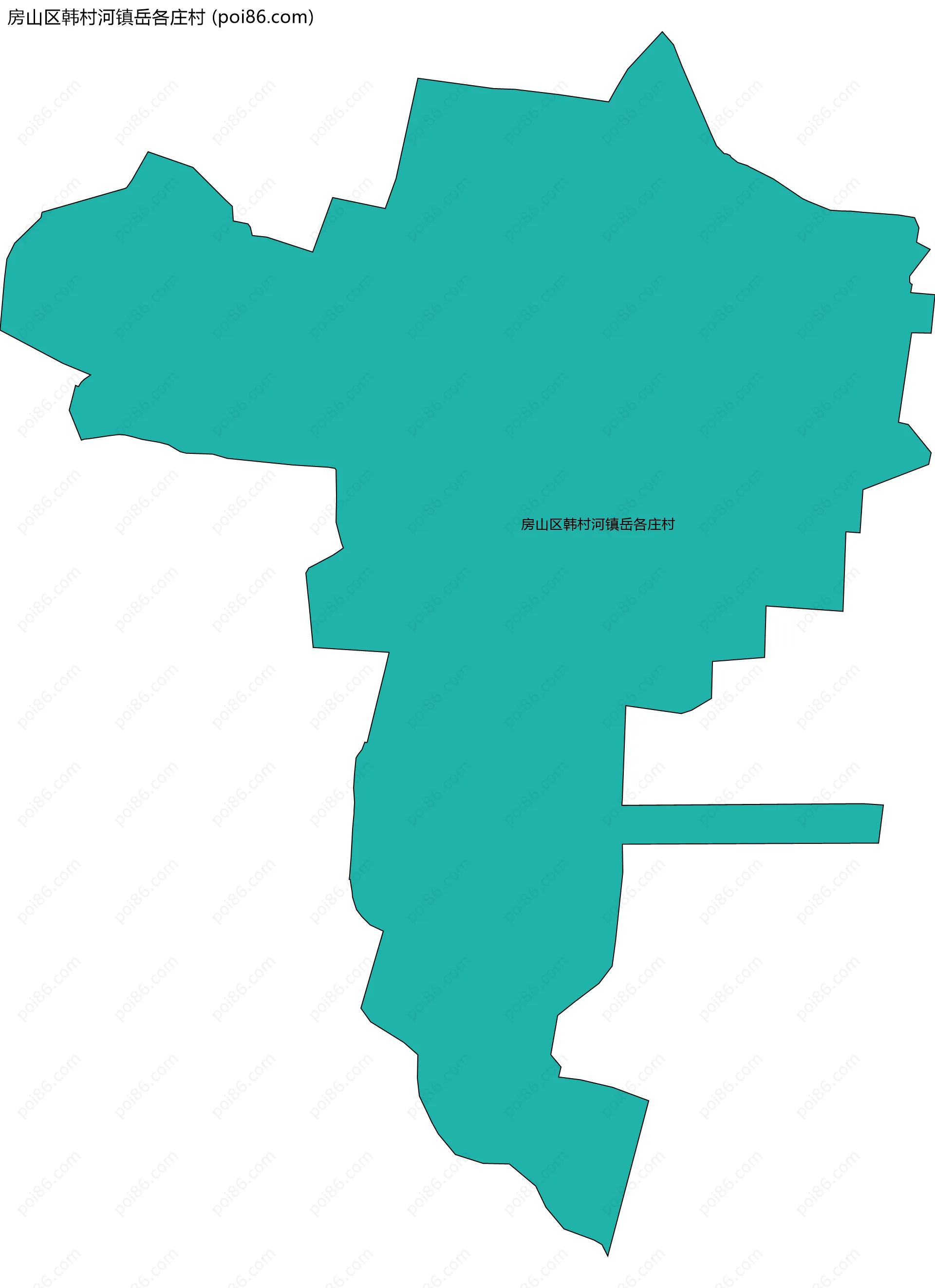 房山区韩村河镇岳各庄村边界地图