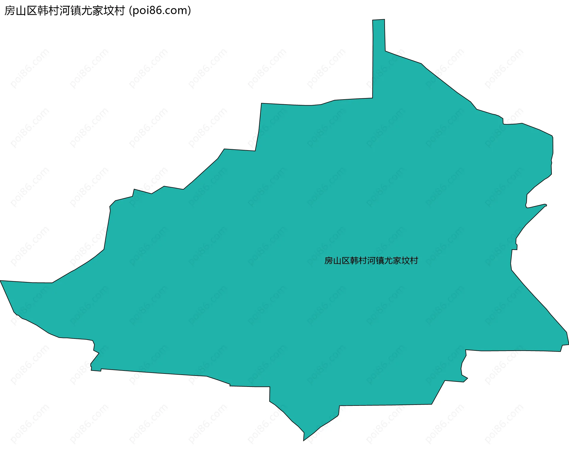 房山区韩村河镇尤家坟村边界地图