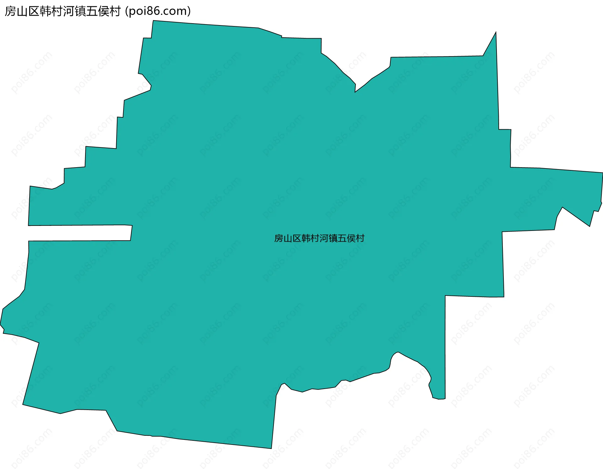 房山区韩村河镇五侯村边界地图