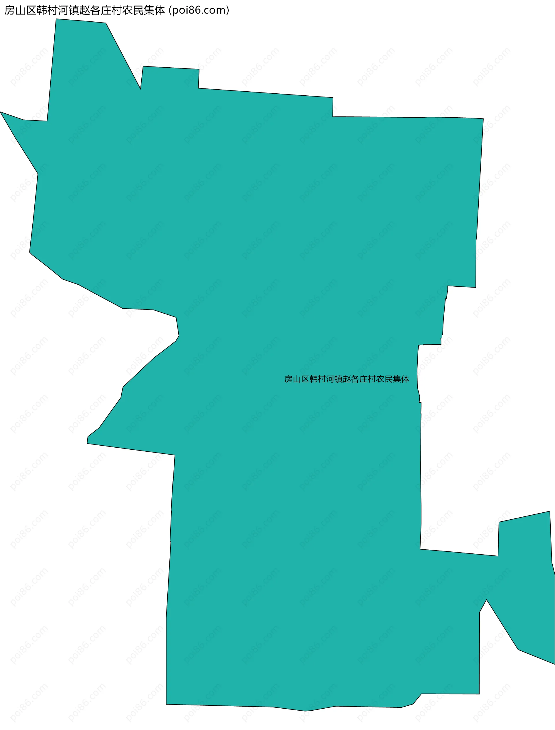 房山区韩村河镇赵各庄村农民集体边界地图