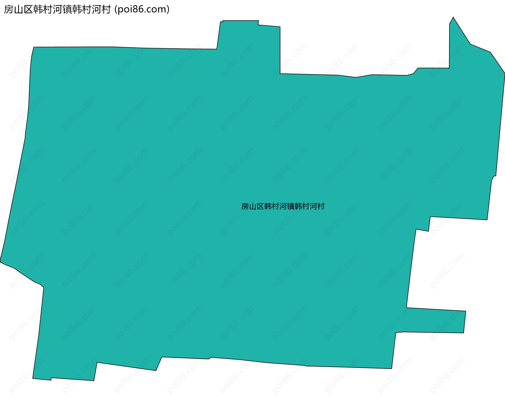 房山区韩村河镇韩村河村边界地图