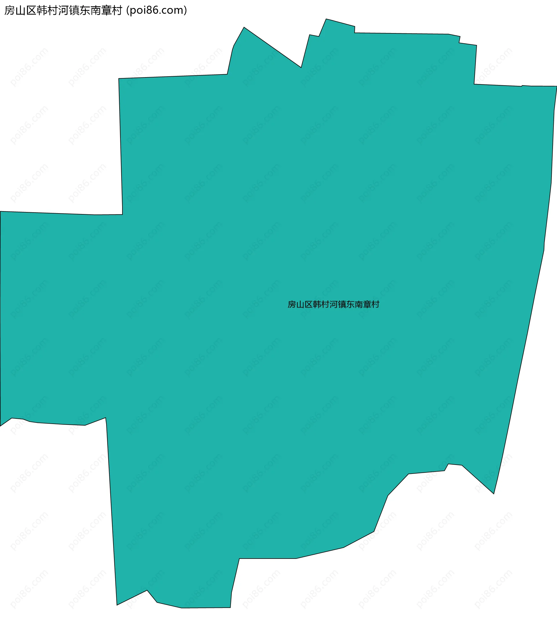 房山区韩村河镇东南章村边界地图