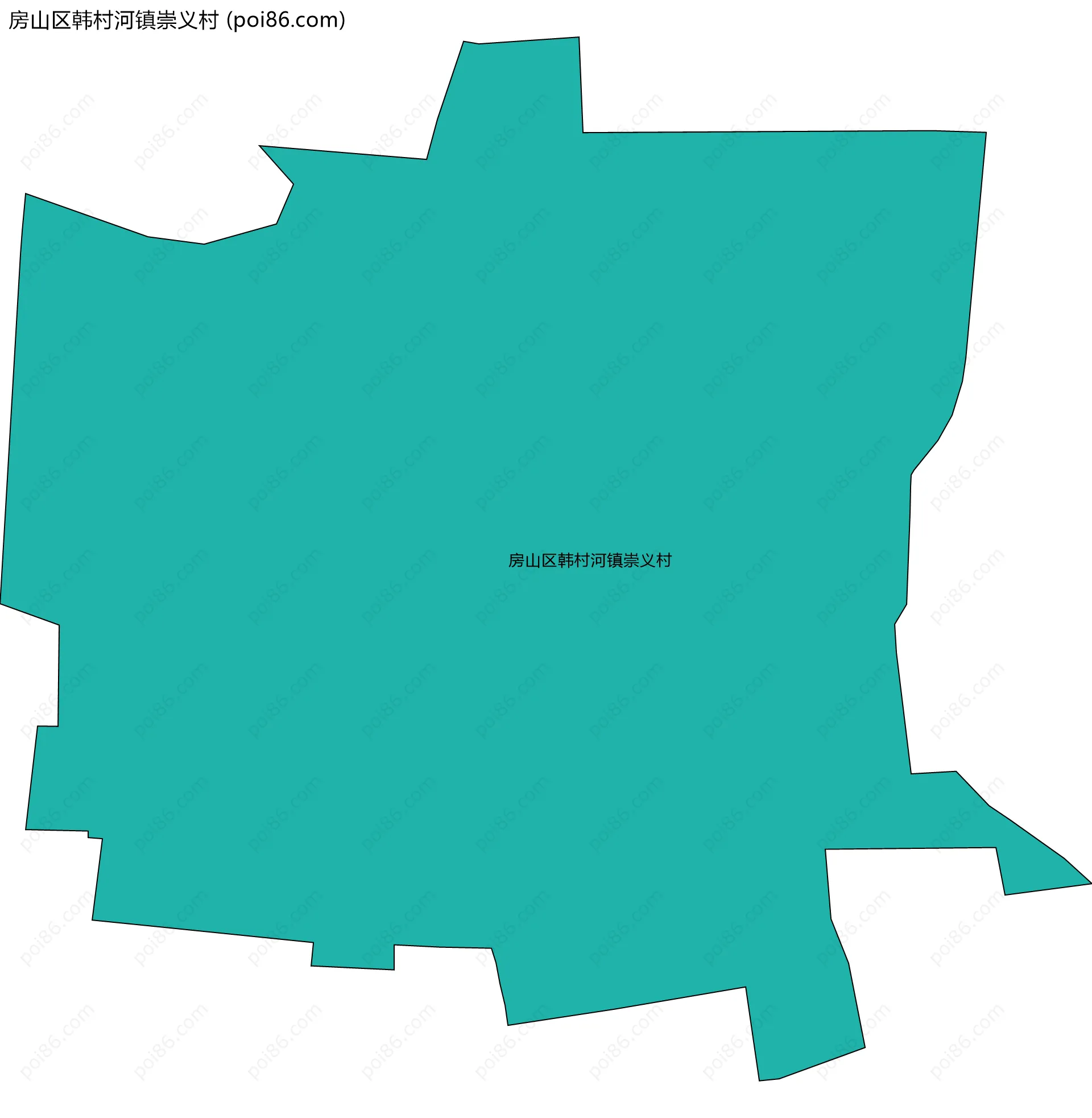 房山区韩村河镇崇义村边界地图