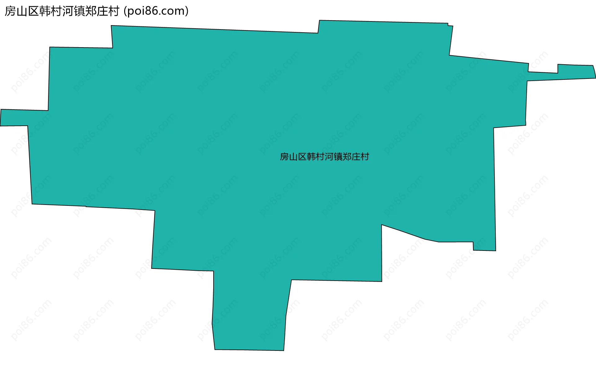 房山区韩村河镇郑庄村边界地图