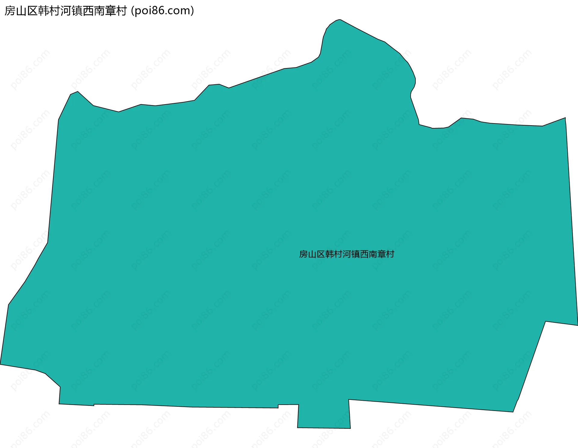 房山区韩村河镇西南章村边界地图