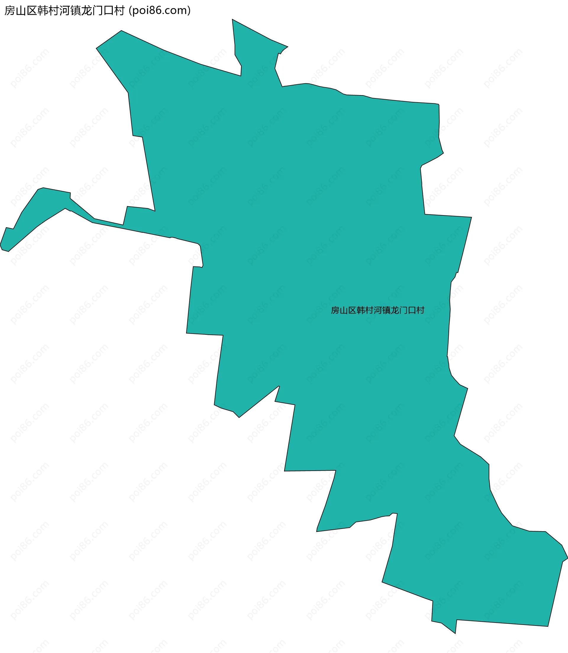 房山区韩村河镇龙门口村边界地图