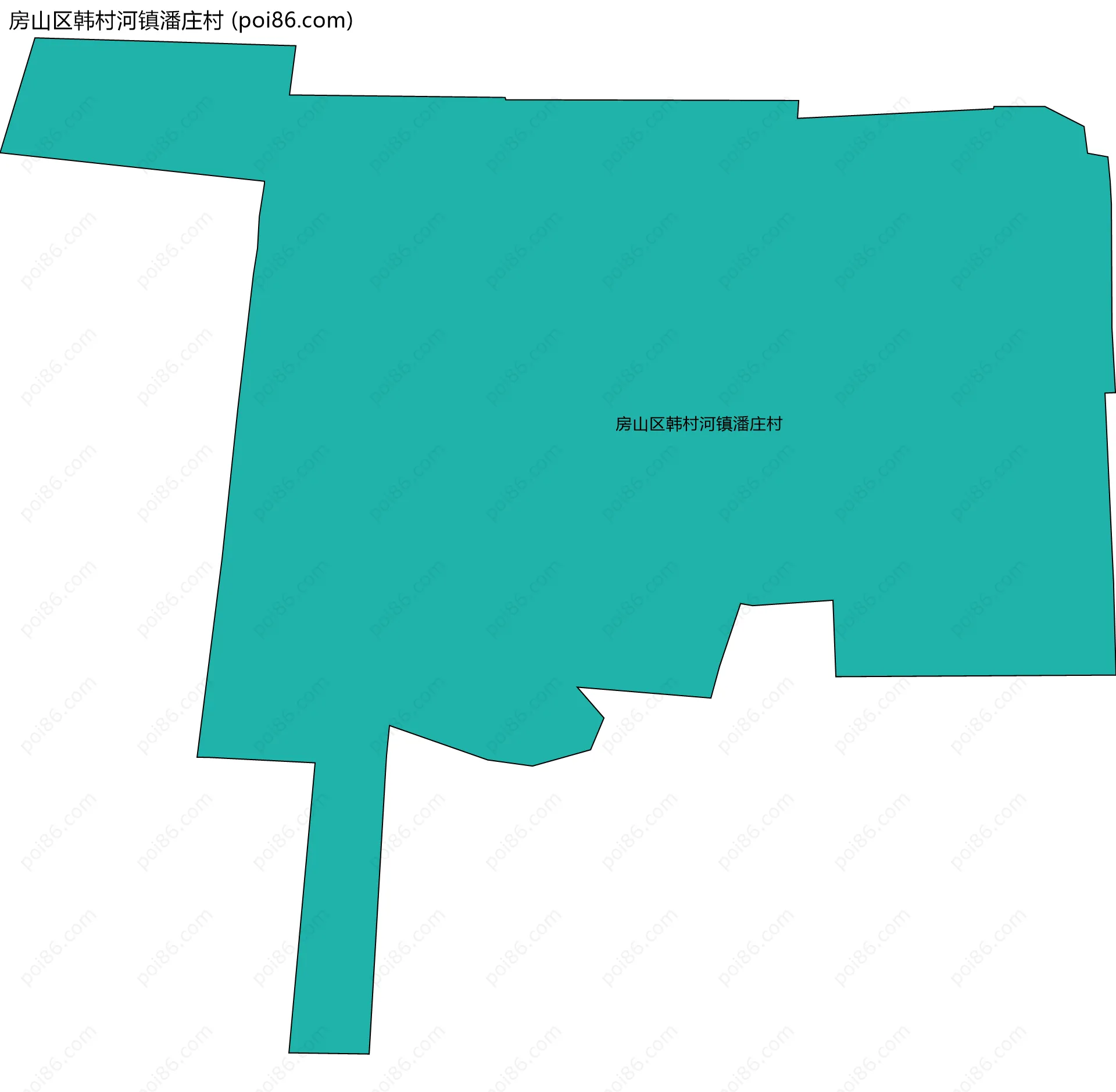 房山区韩村河镇潘庄村边界地图