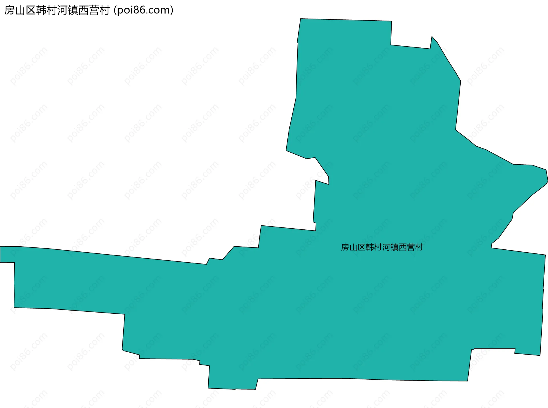 房山区韩村河镇西营村边界地图