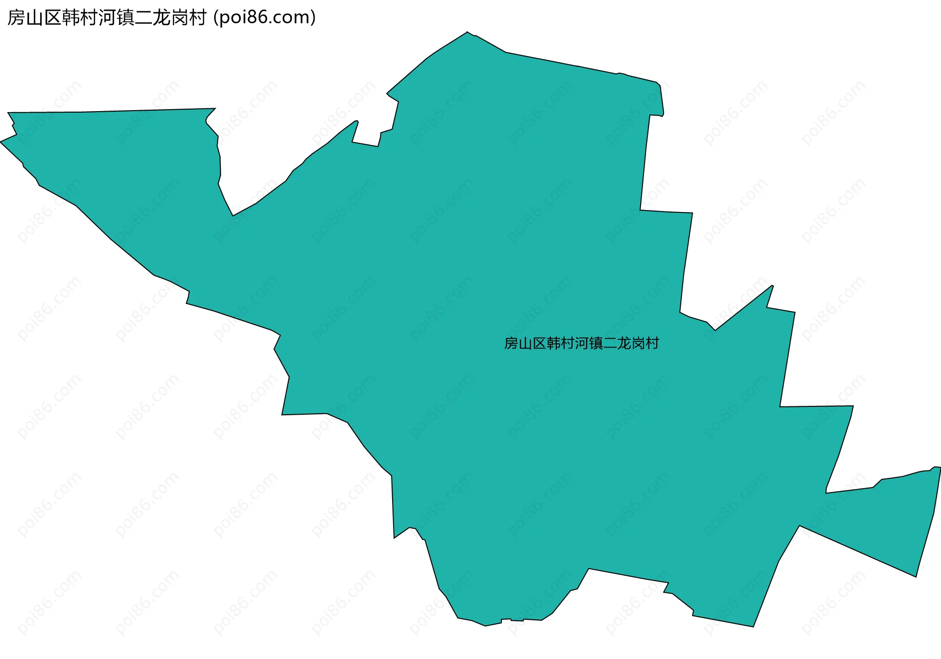 房山区韩村河镇二龙岗村边界地图