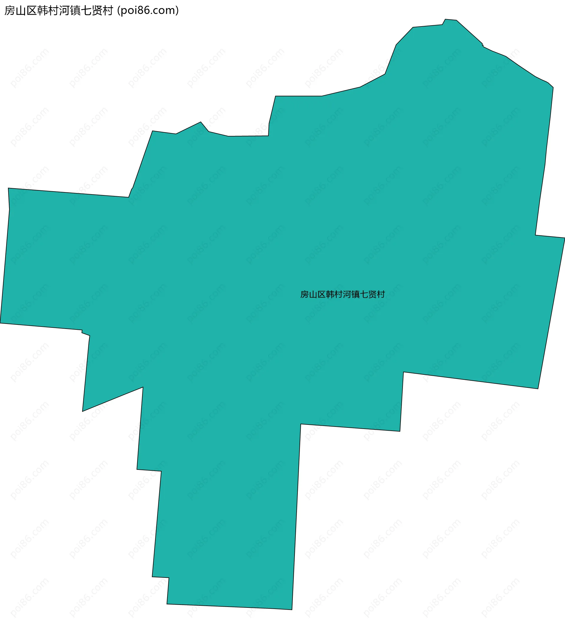 房山区韩村河镇七贤村边界地图