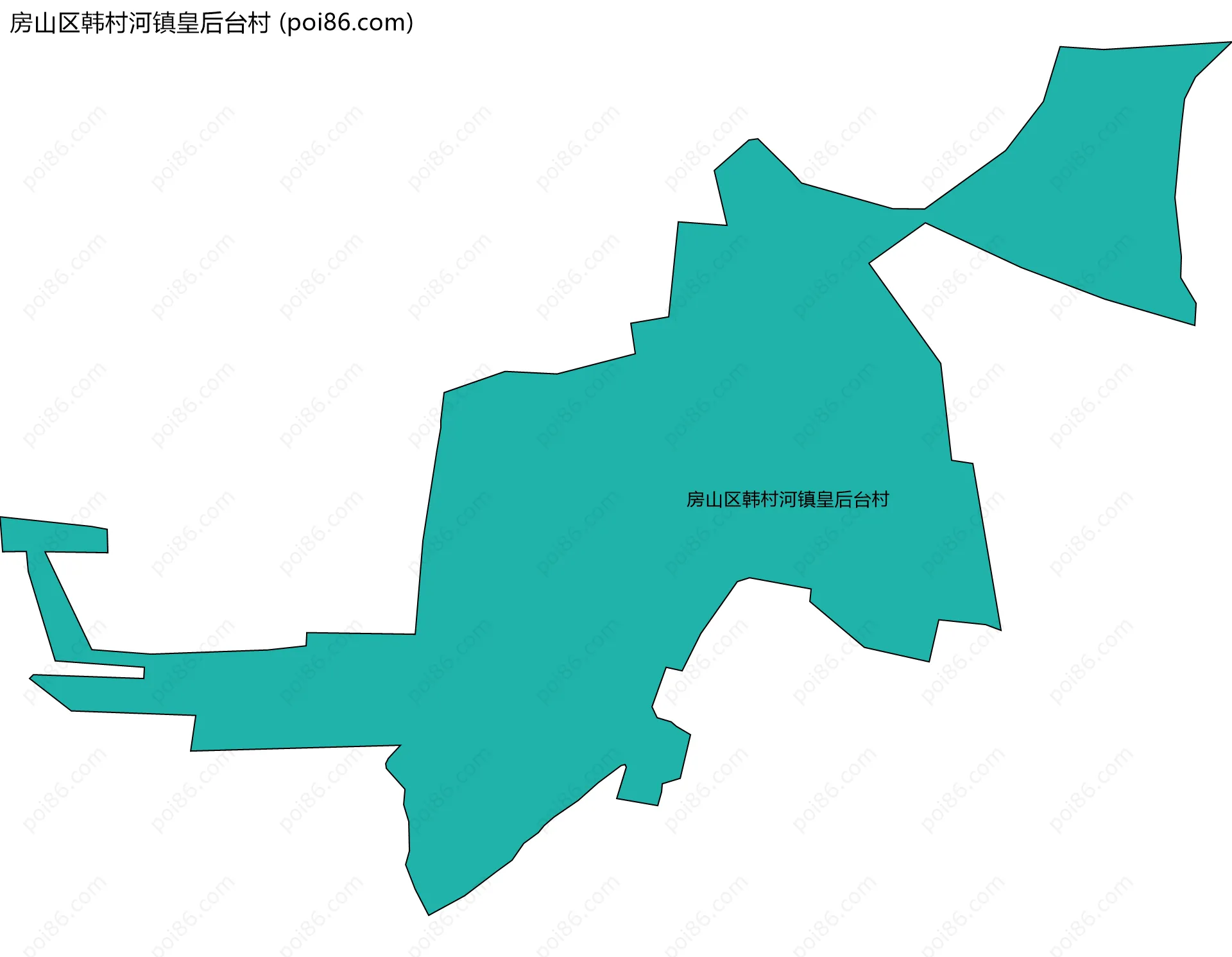 房山区韩村河镇皇后台村边界地图