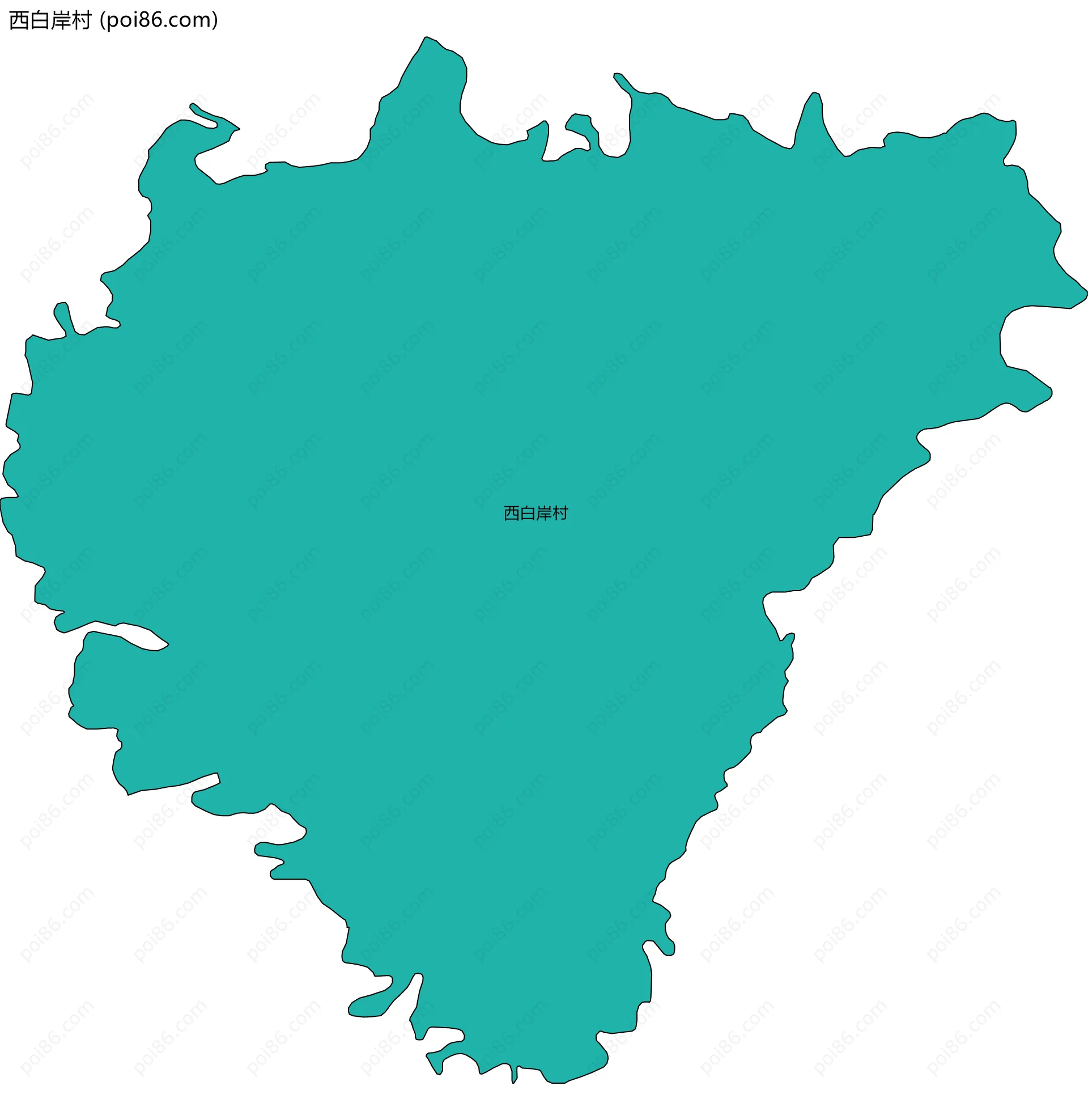 西白岸村边界地图