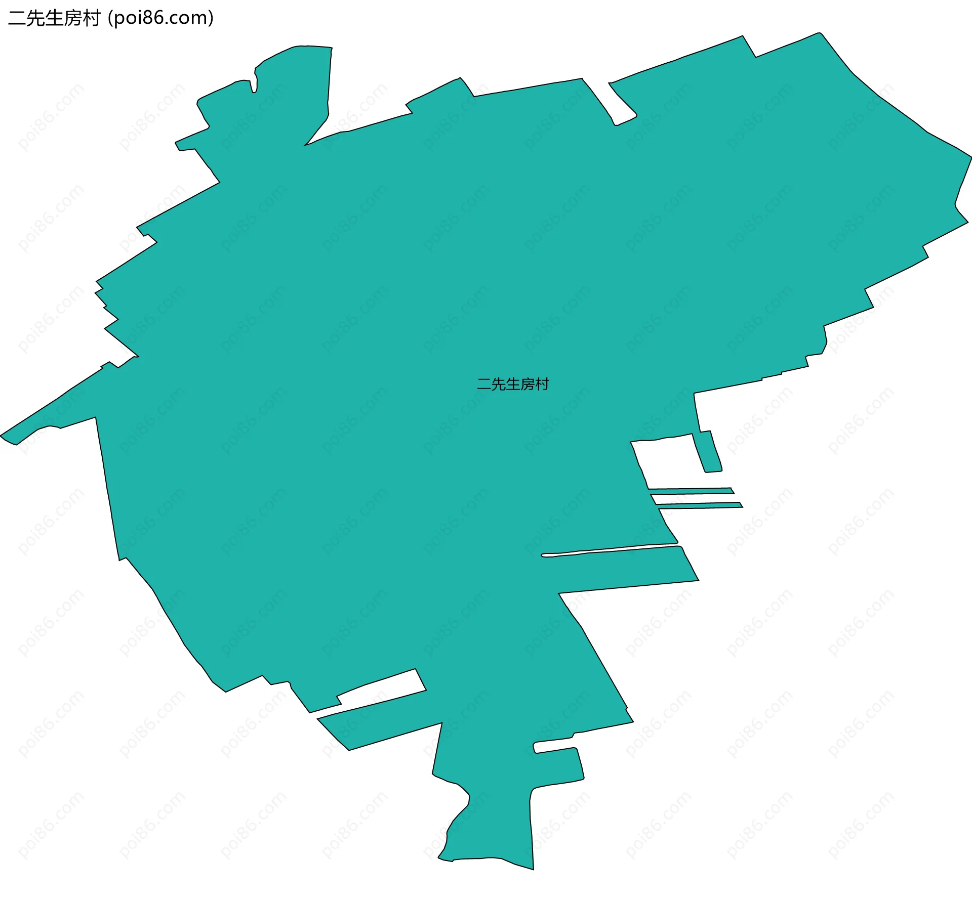 二先生房村边界地图