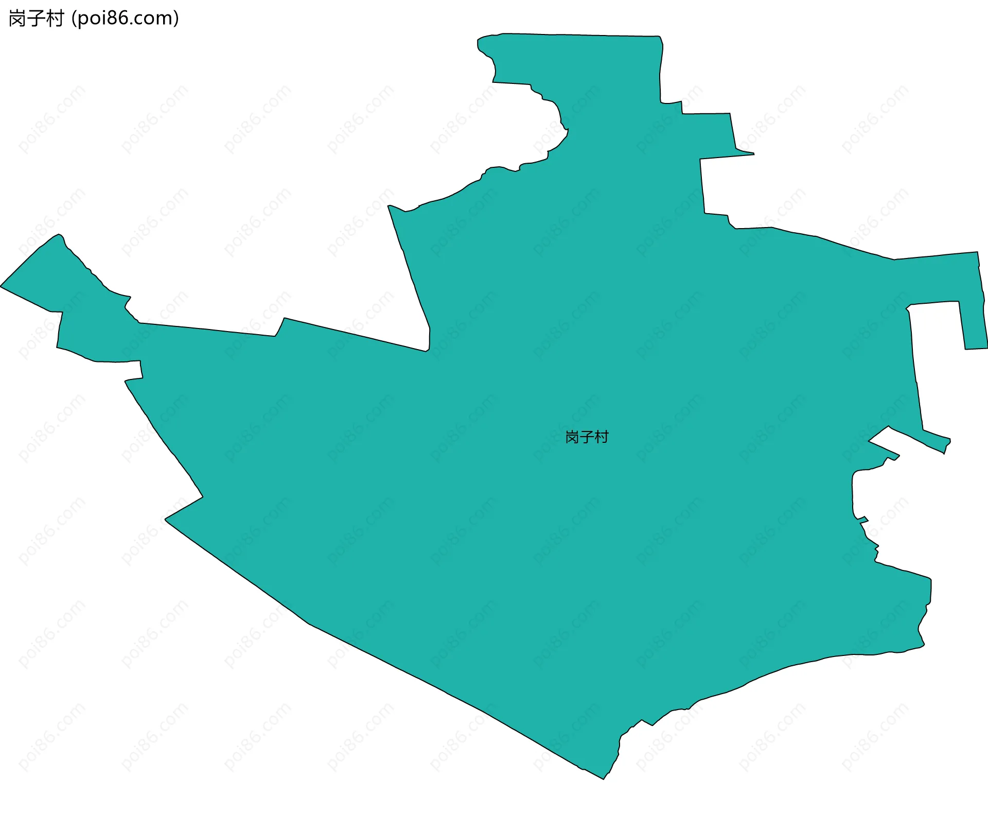 岗子村边界地图