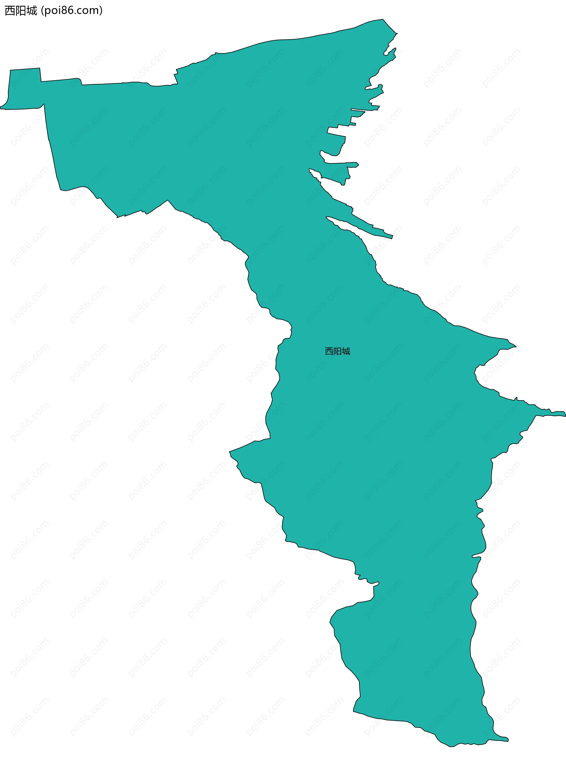 西阳城边界地图