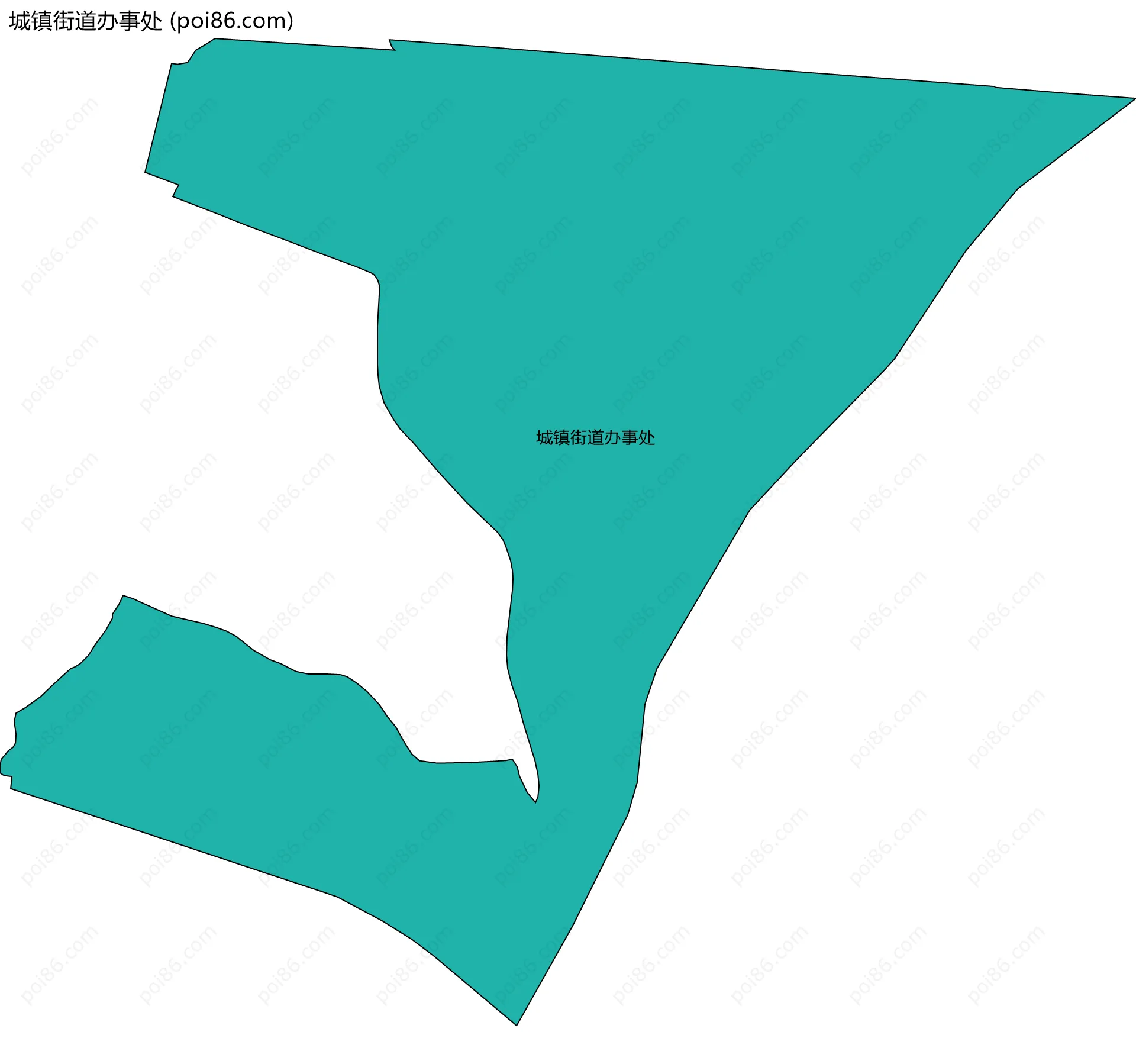城镇街道办事处边界地图