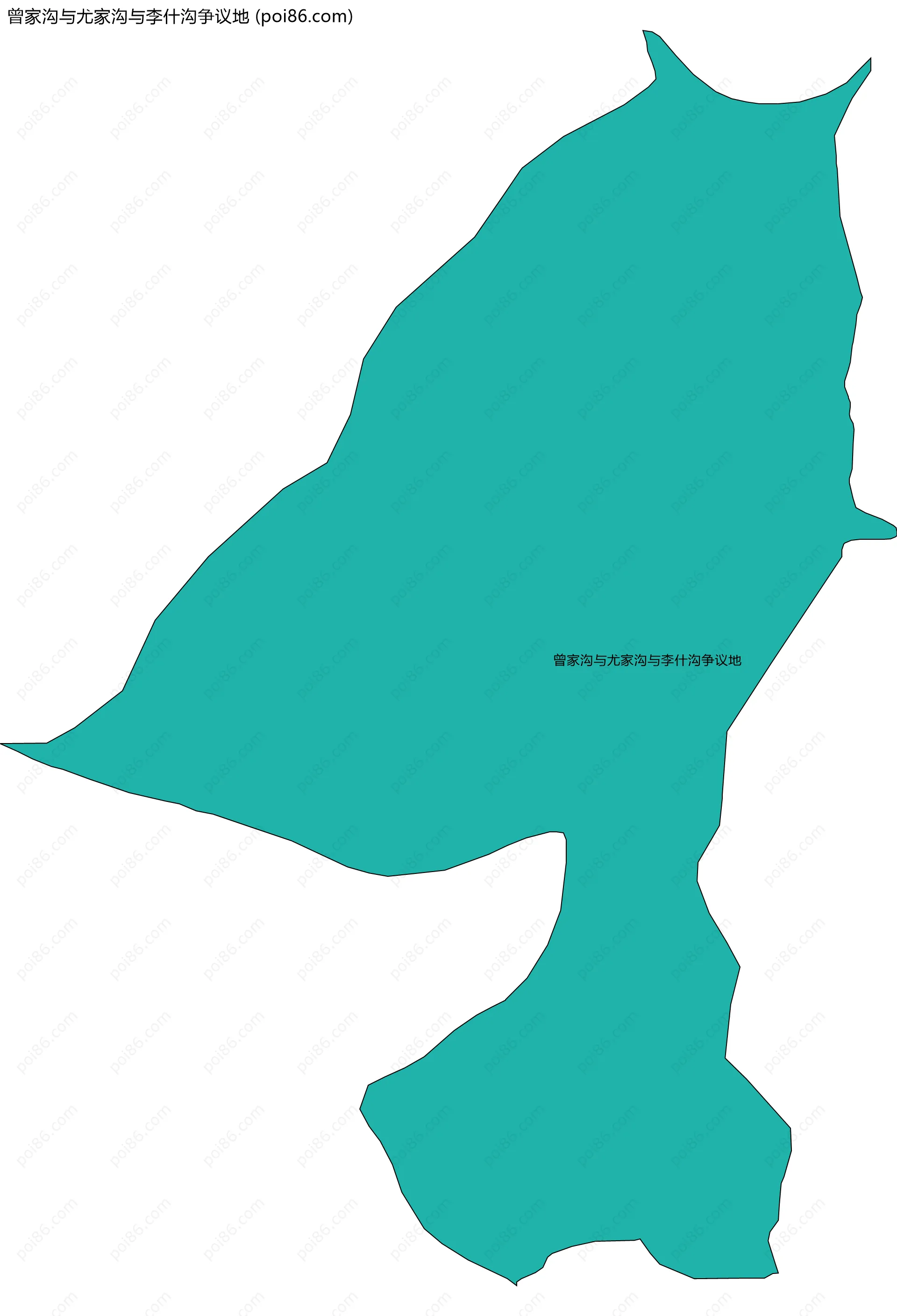 曾家沟与尤家沟与李什沟争议地边界地图