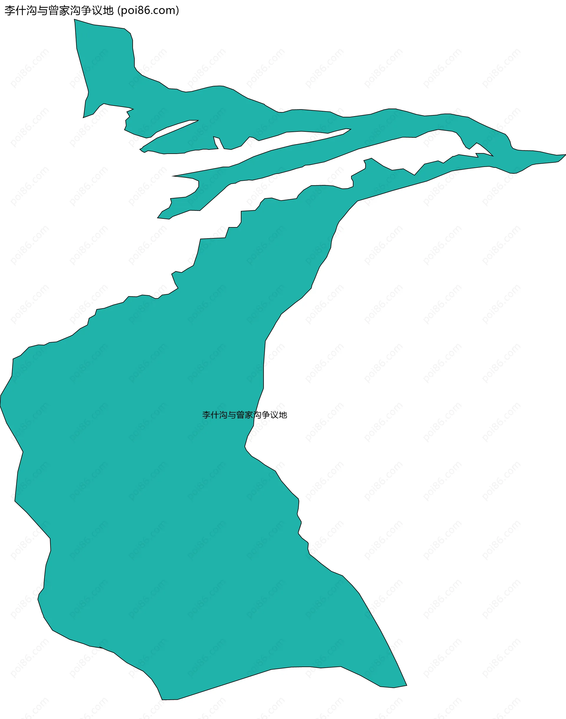 李什沟与曾家沟争议地边界地图