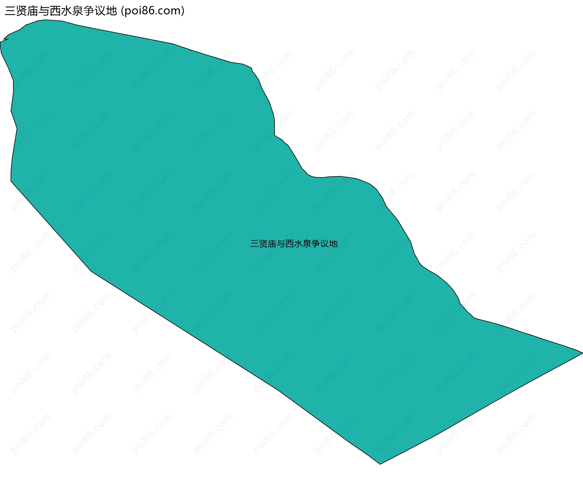 三贤庙与西水泉争议地边界地图