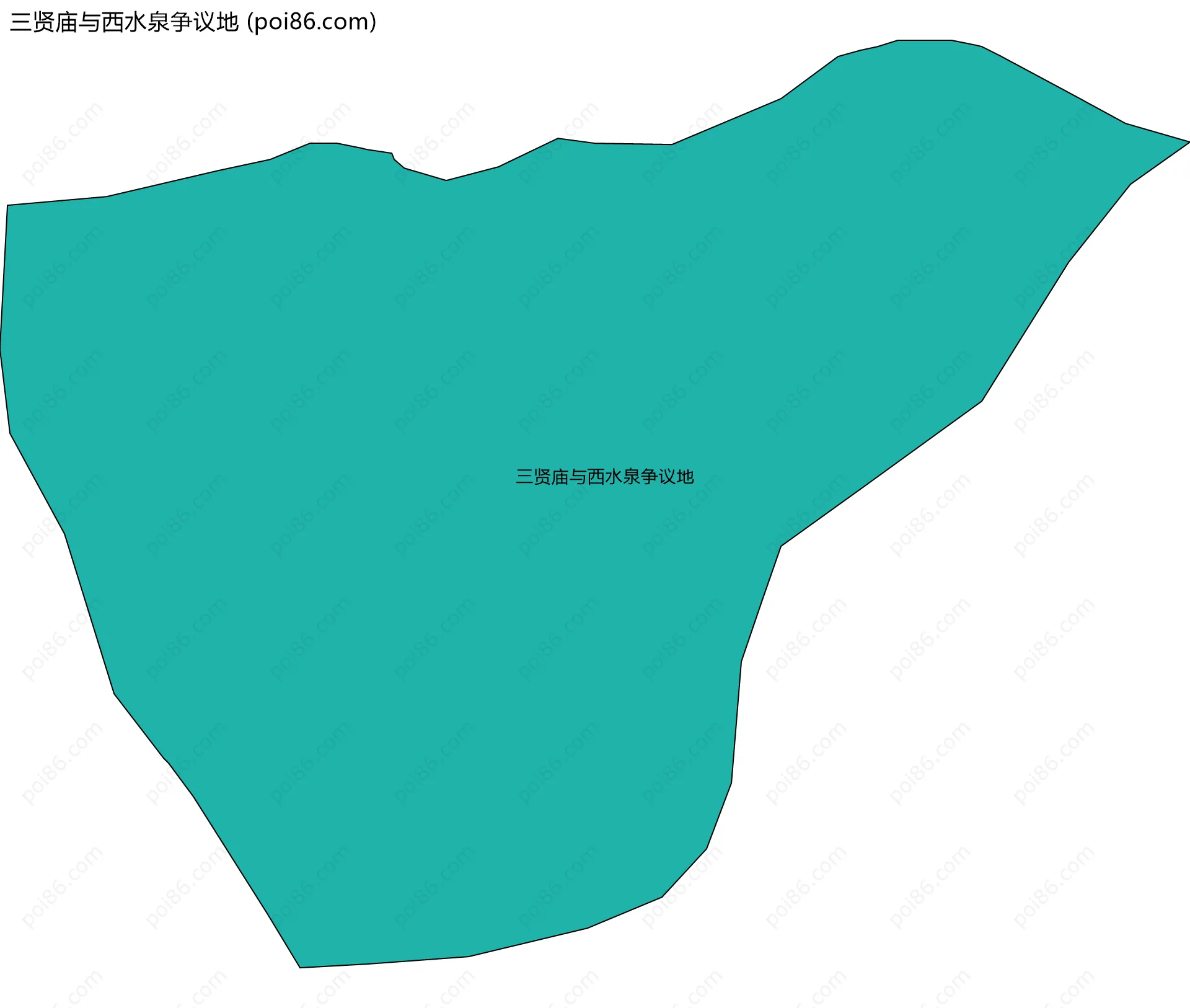 三贤庙与西水泉争议地边界地图
