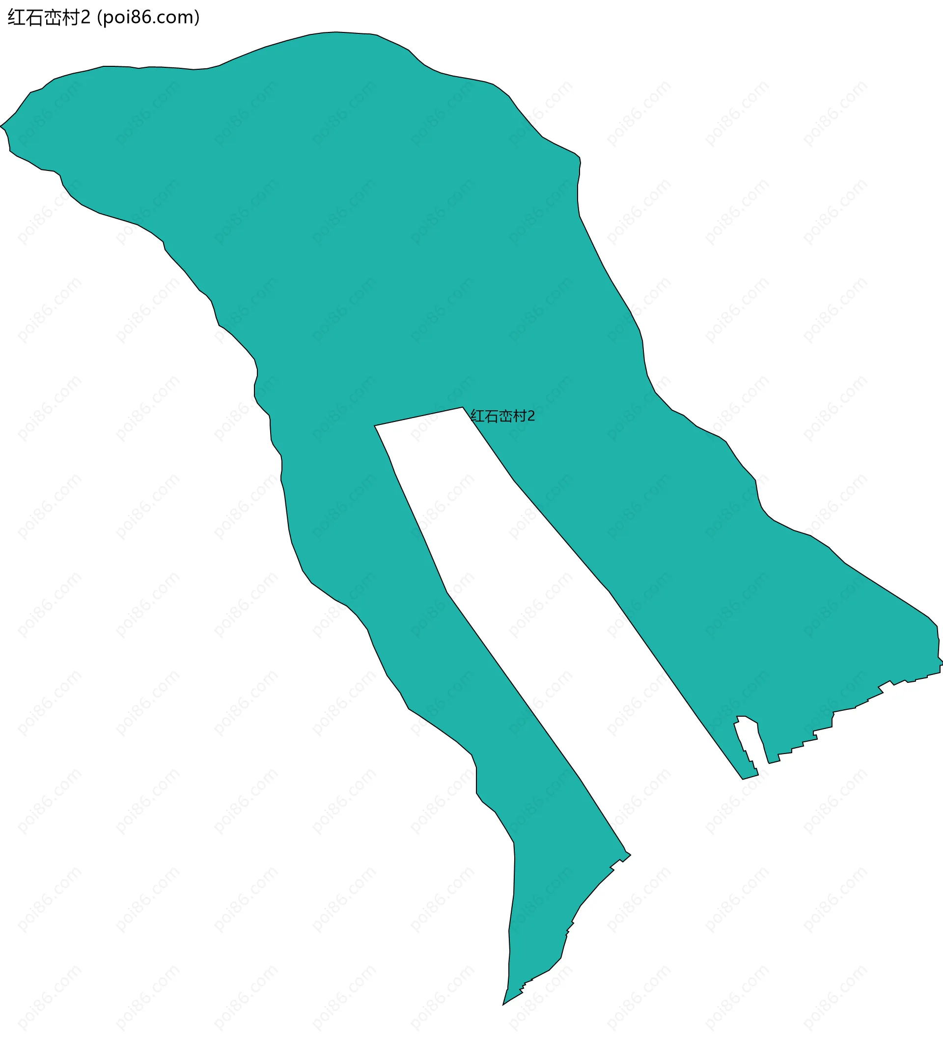 红石峦村2边界地图