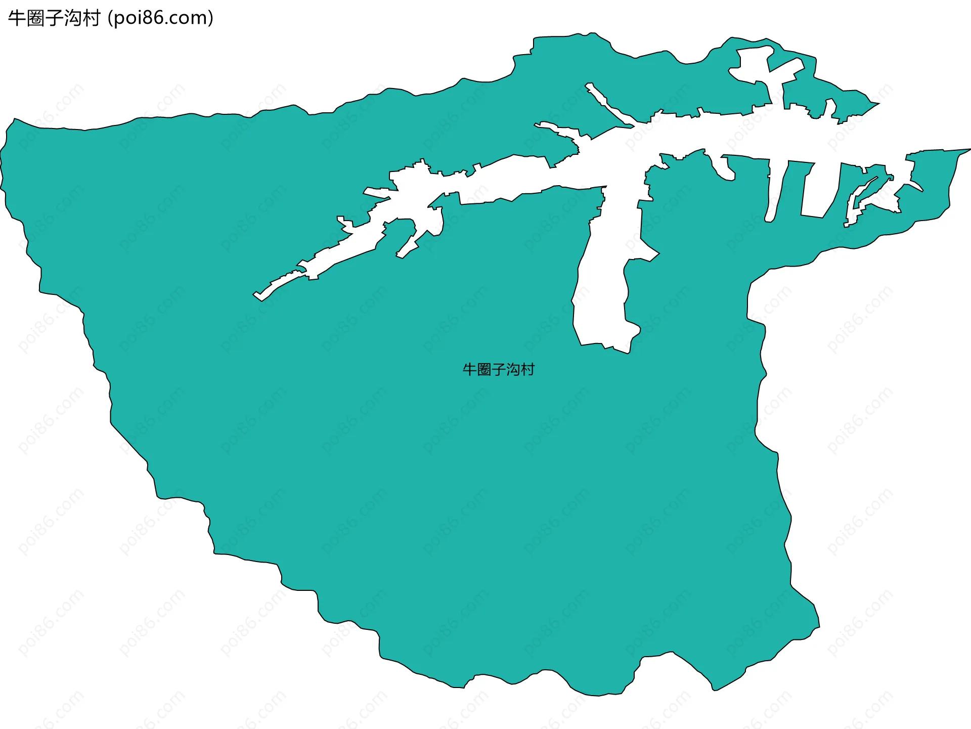 牛圈子沟村边界地图