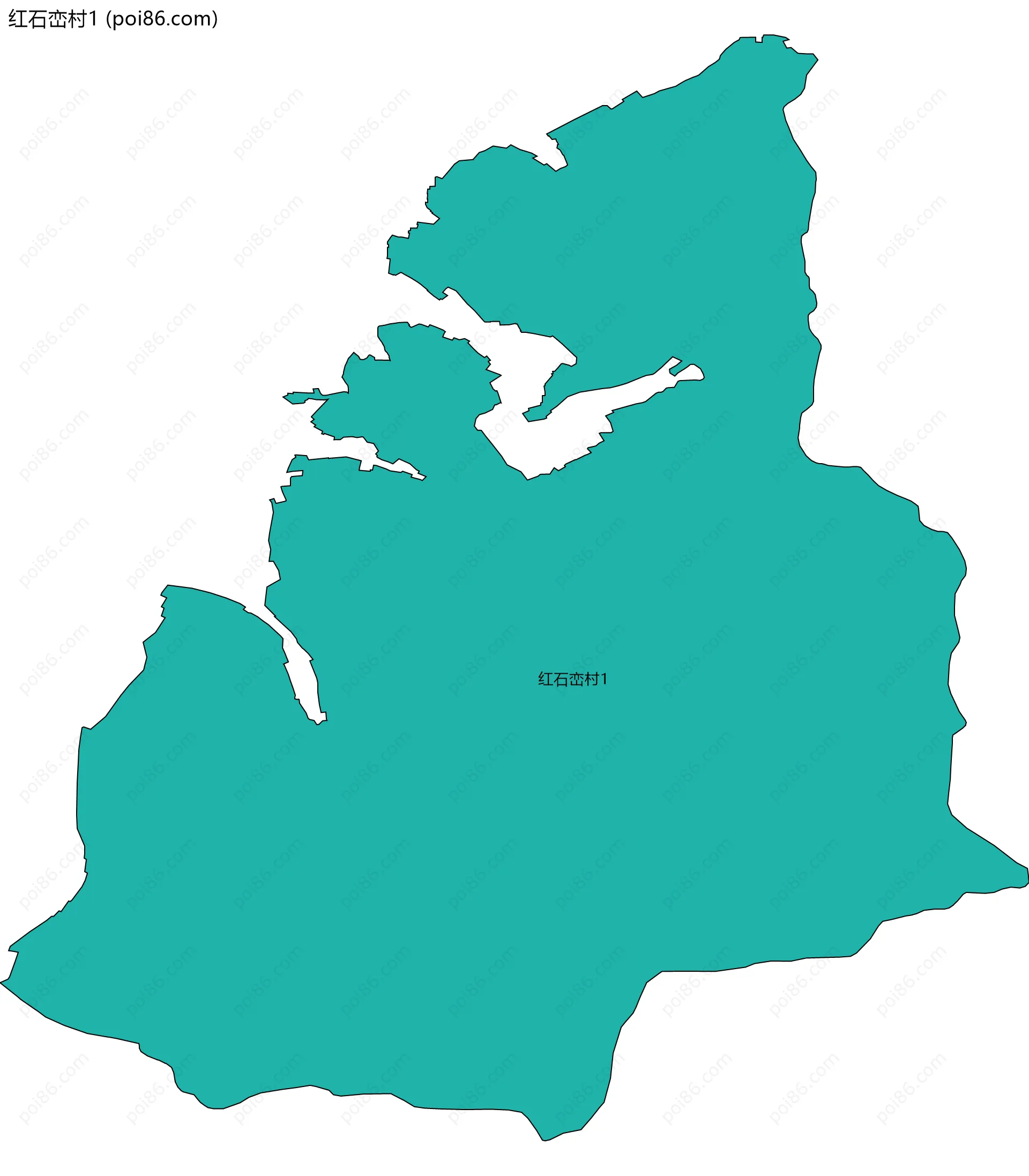 红石峦村1边界地图