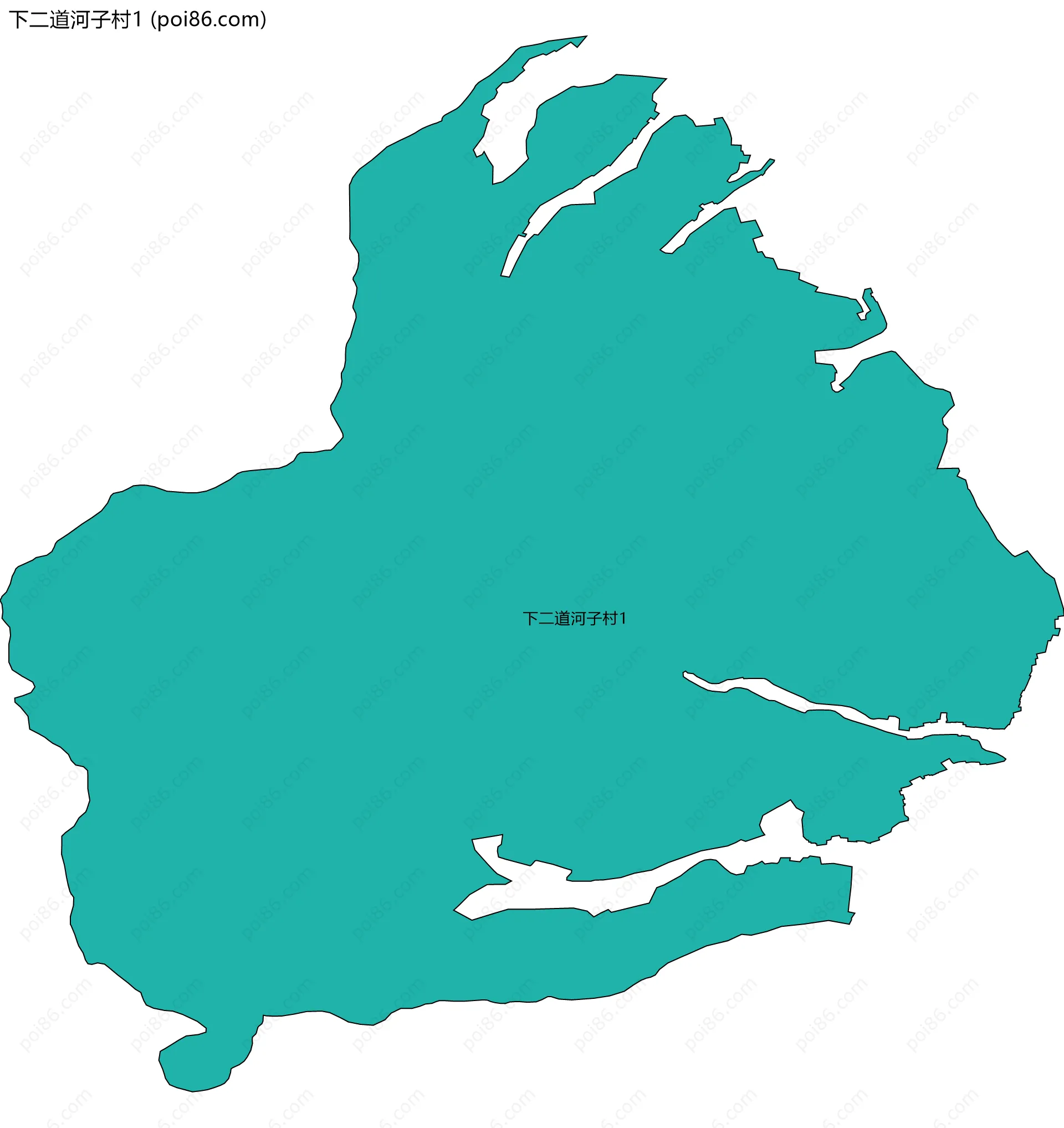 下二道河子村1边界地图