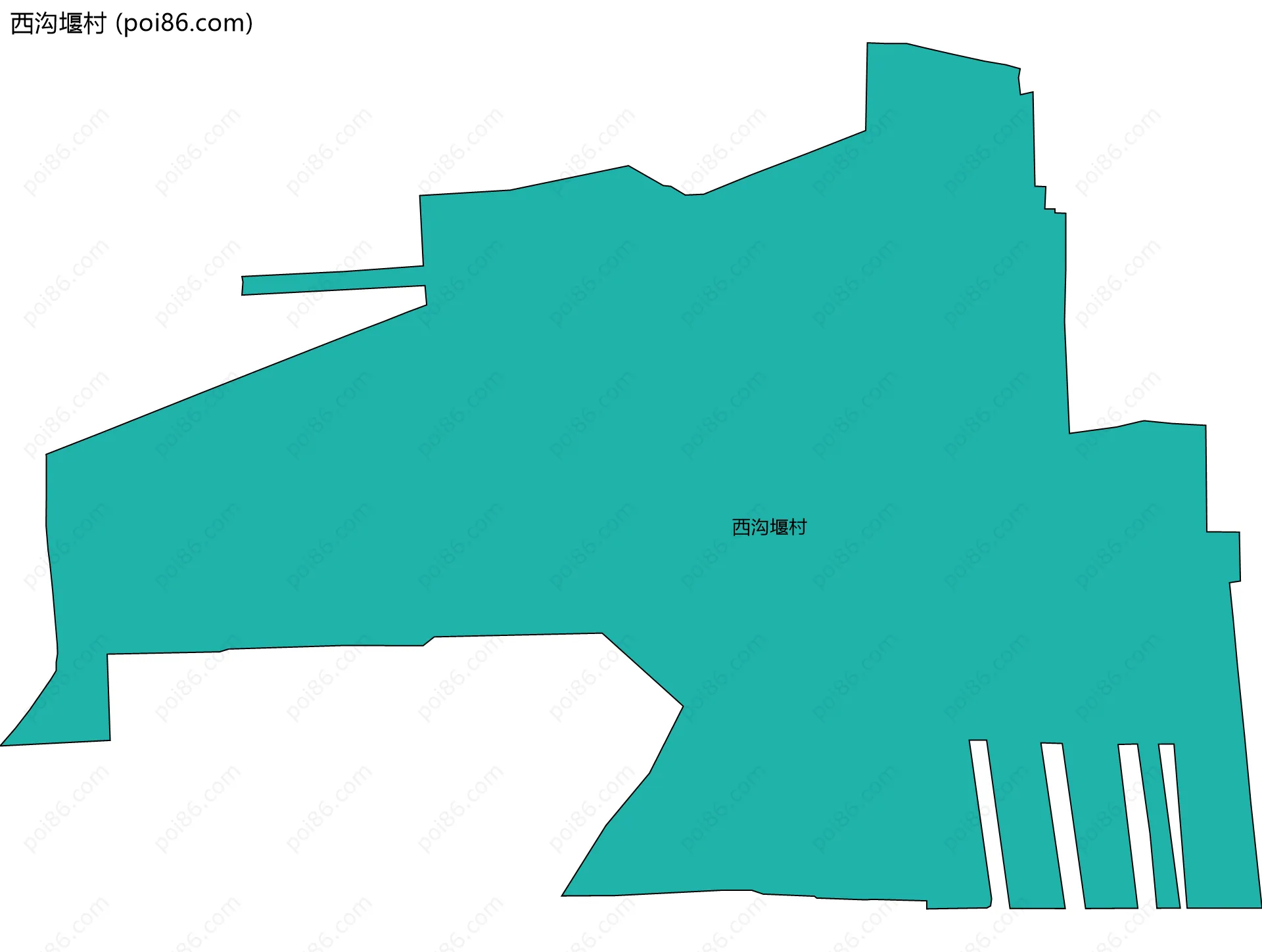 西沟堰村边界地图