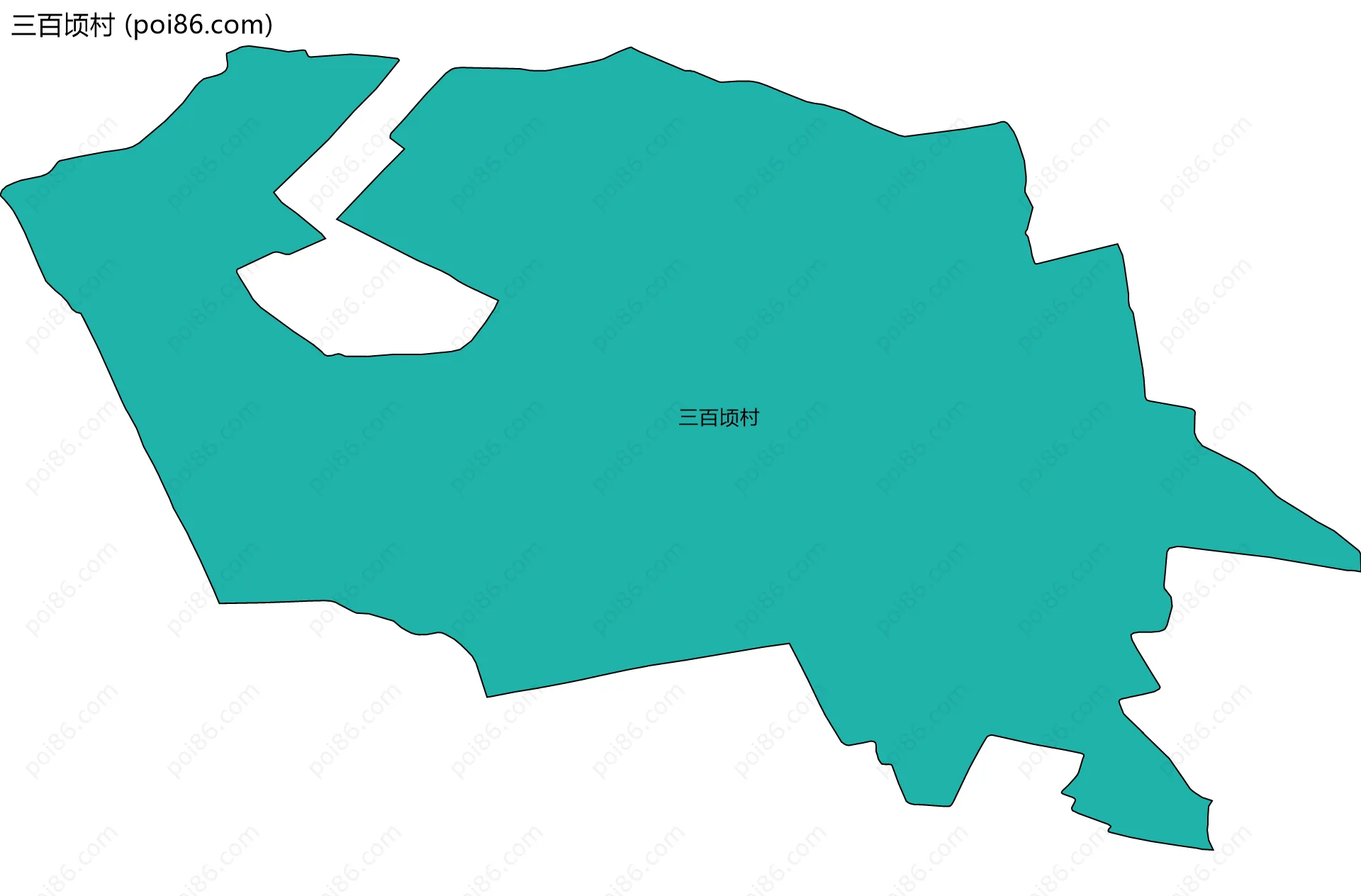 三百顷村边界地图
