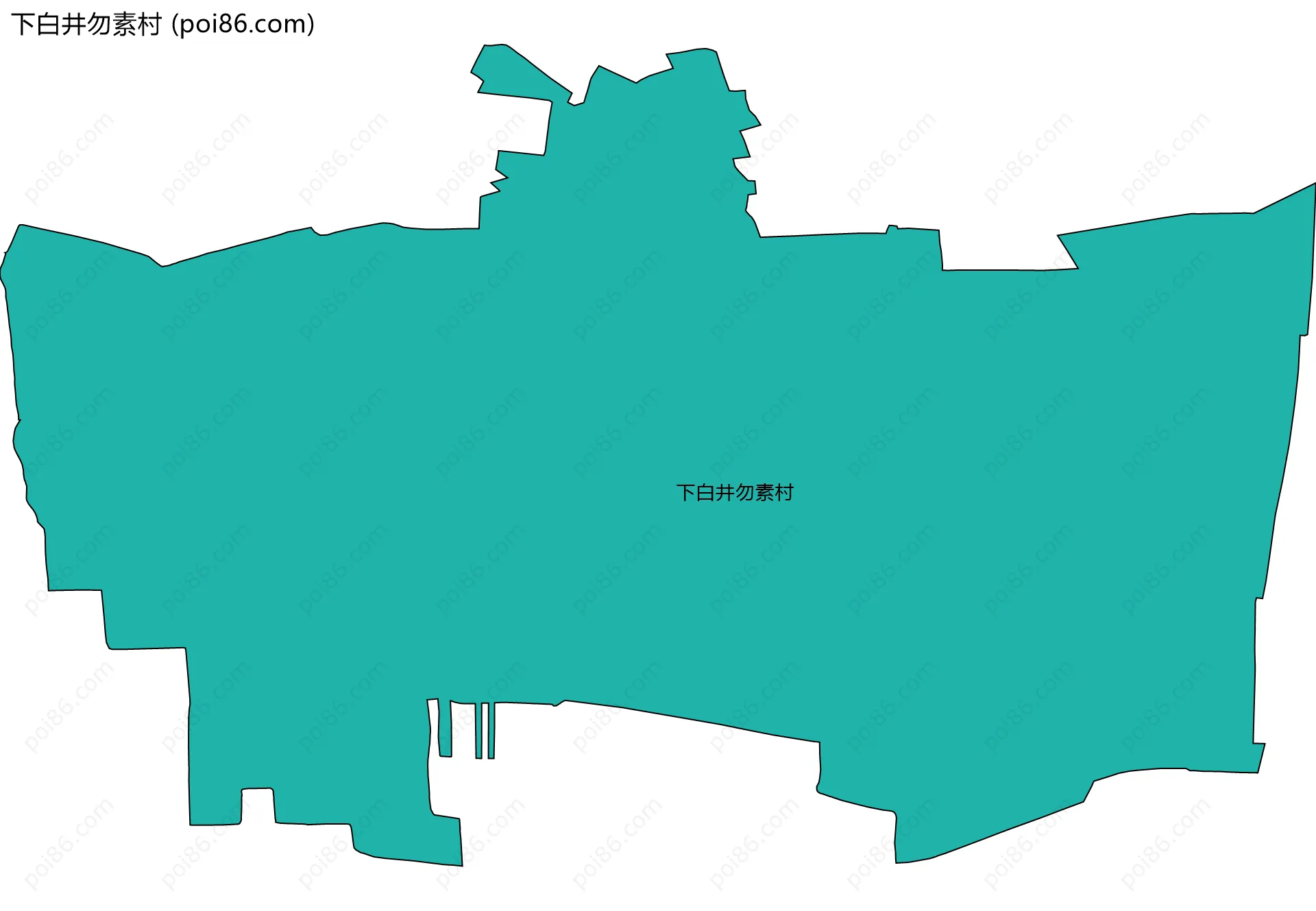 下白井勿素村边界地图