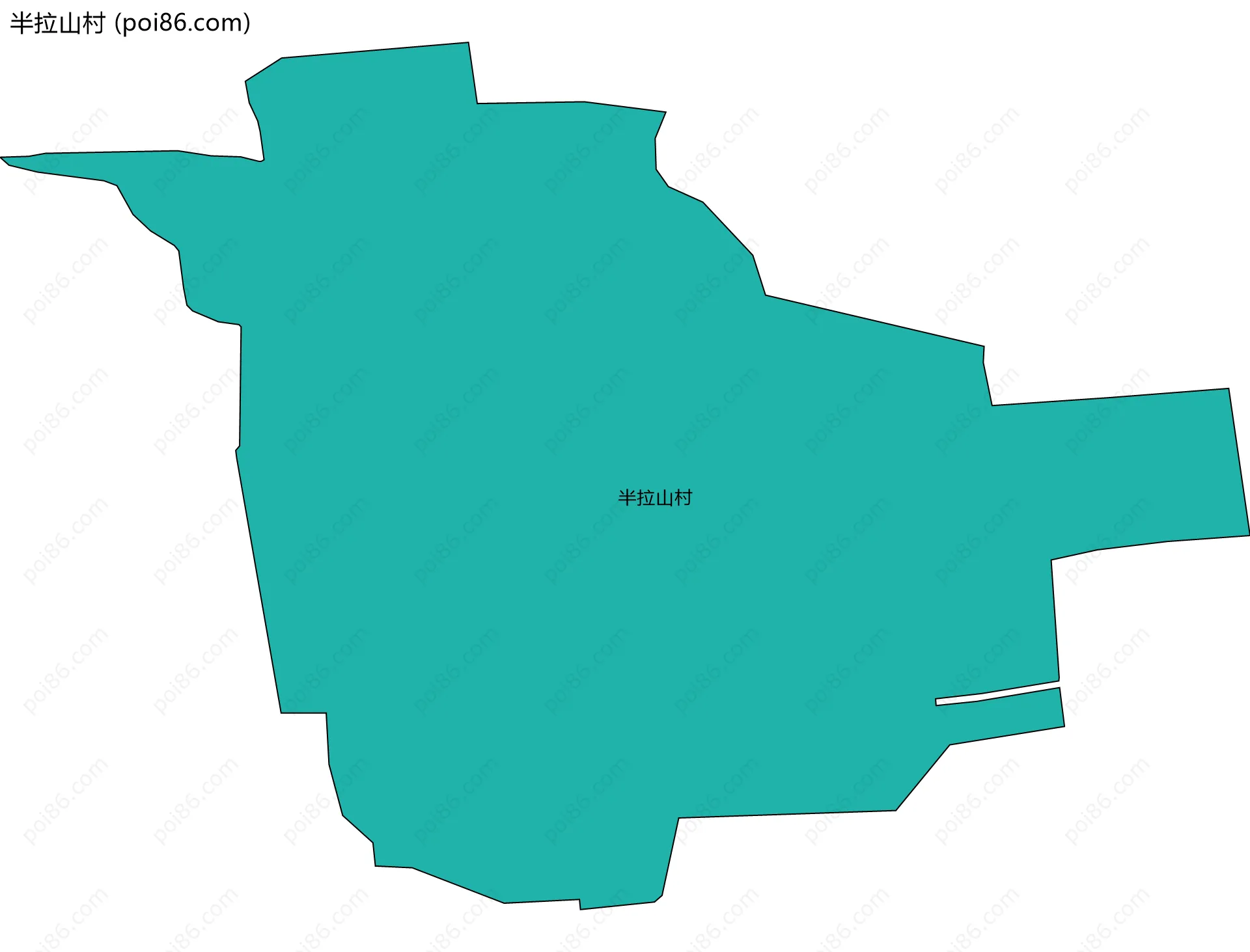 半拉山村边界地图