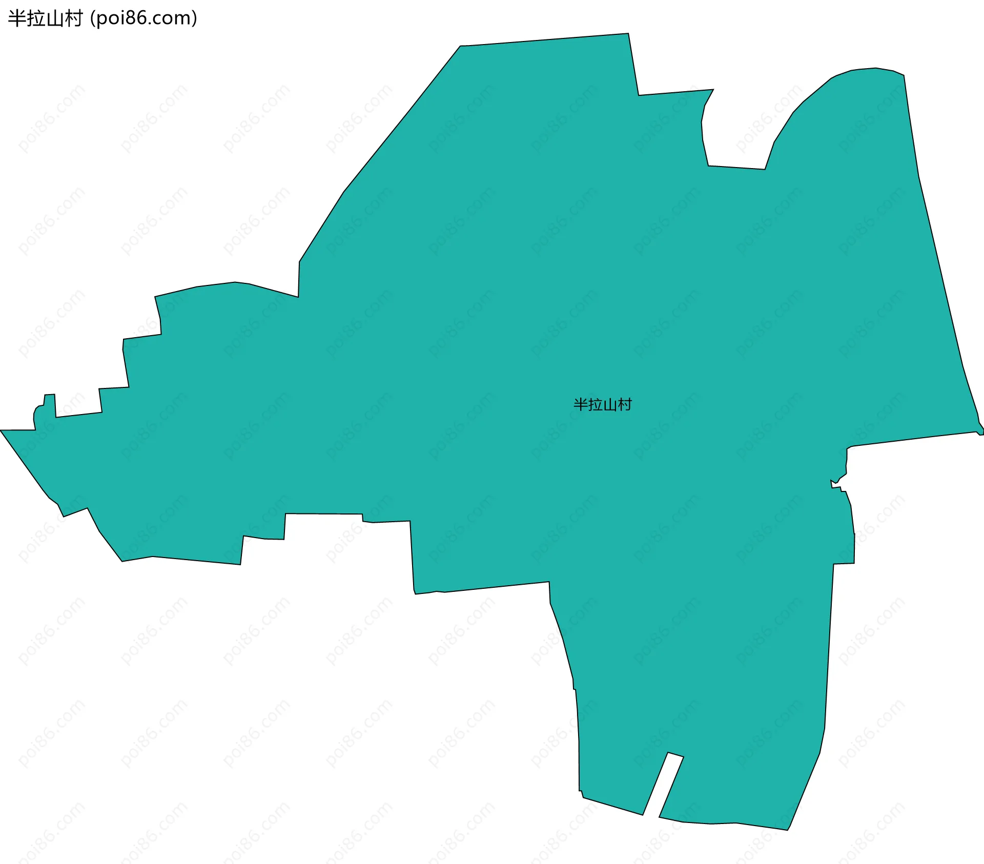 半拉山村边界地图