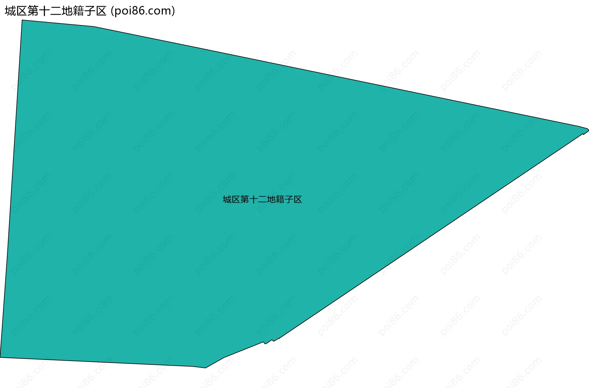 城区第十二地籍子区边界地图