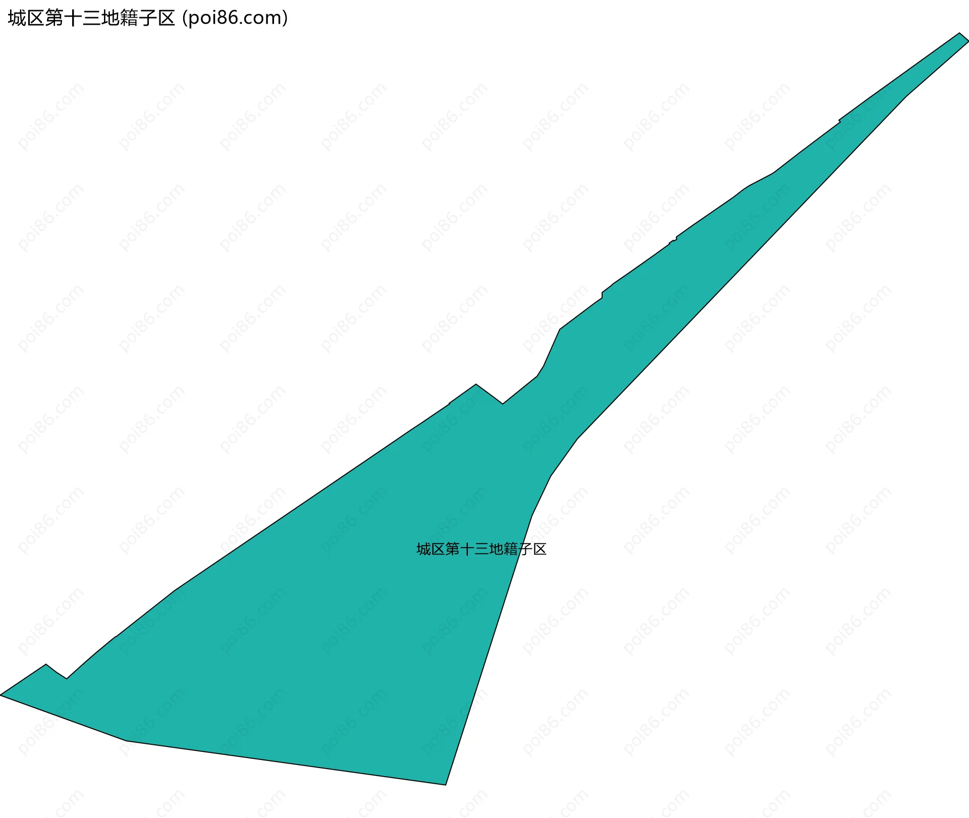 城区第十三地籍子区边界地图