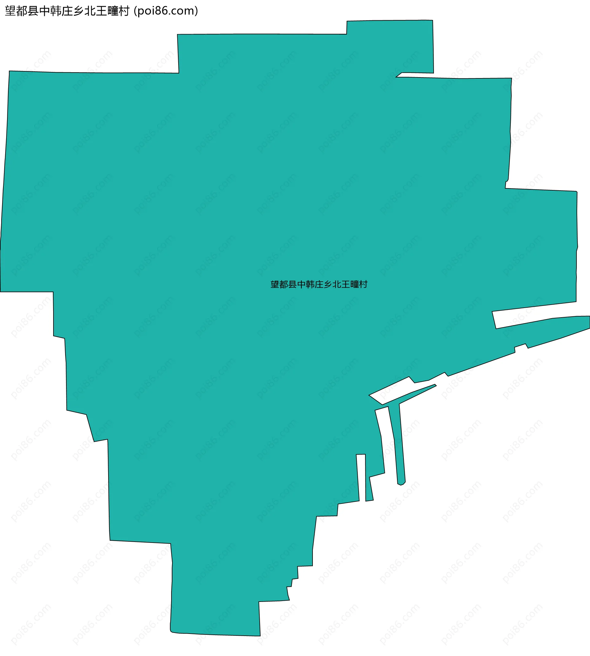 望都县中韩庄乡北王疃村边界地图