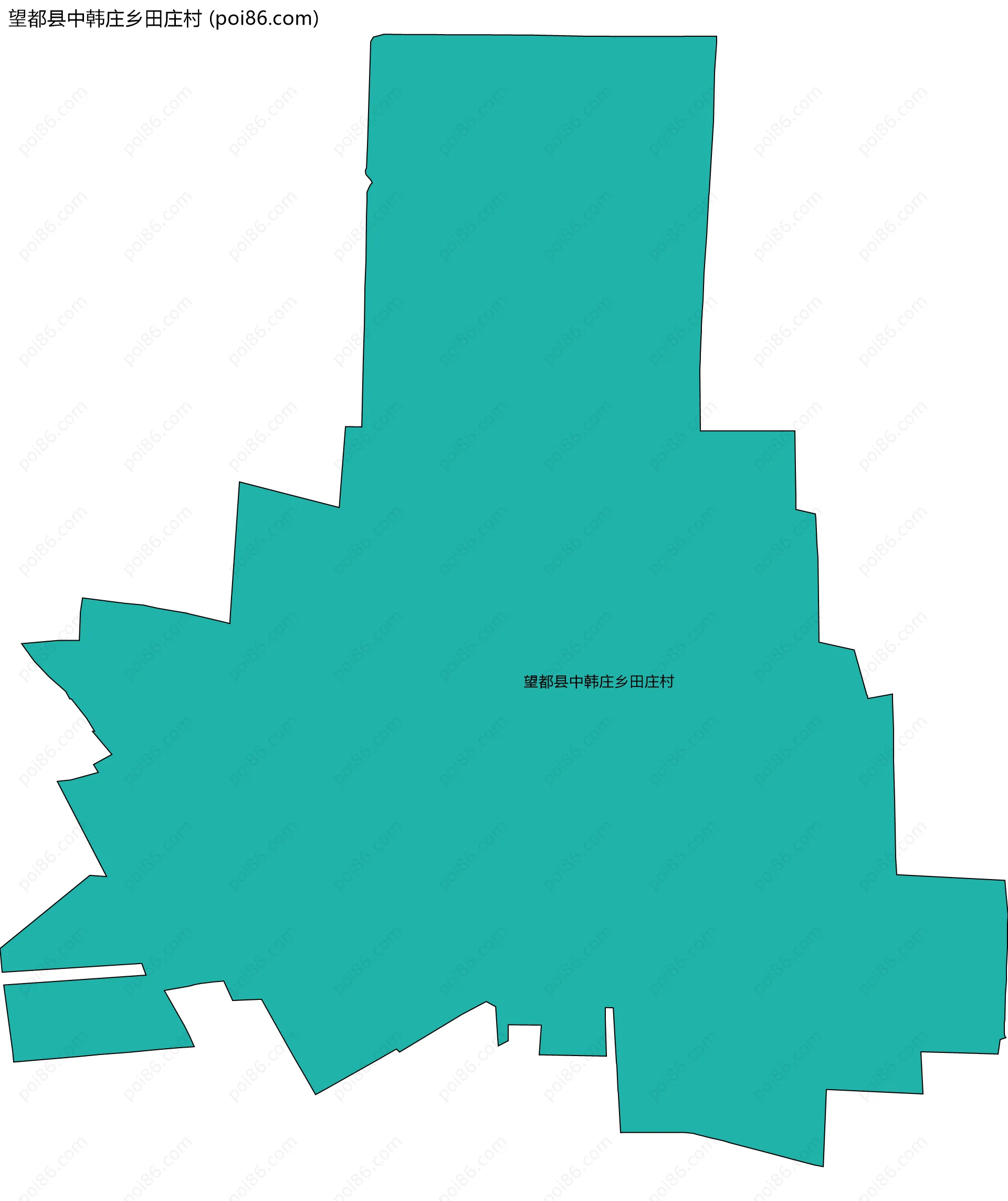 望都县中韩庄乡田庄村边界地图